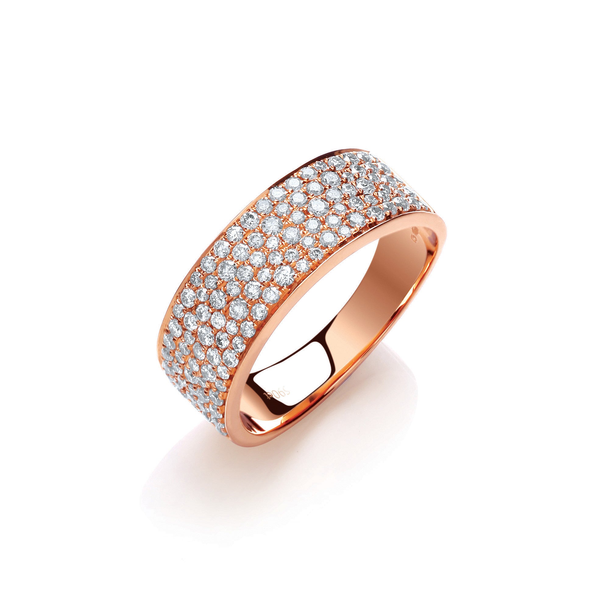 18ct Rose Gold 0.60ct Pave Set Ring - 18ct Gold