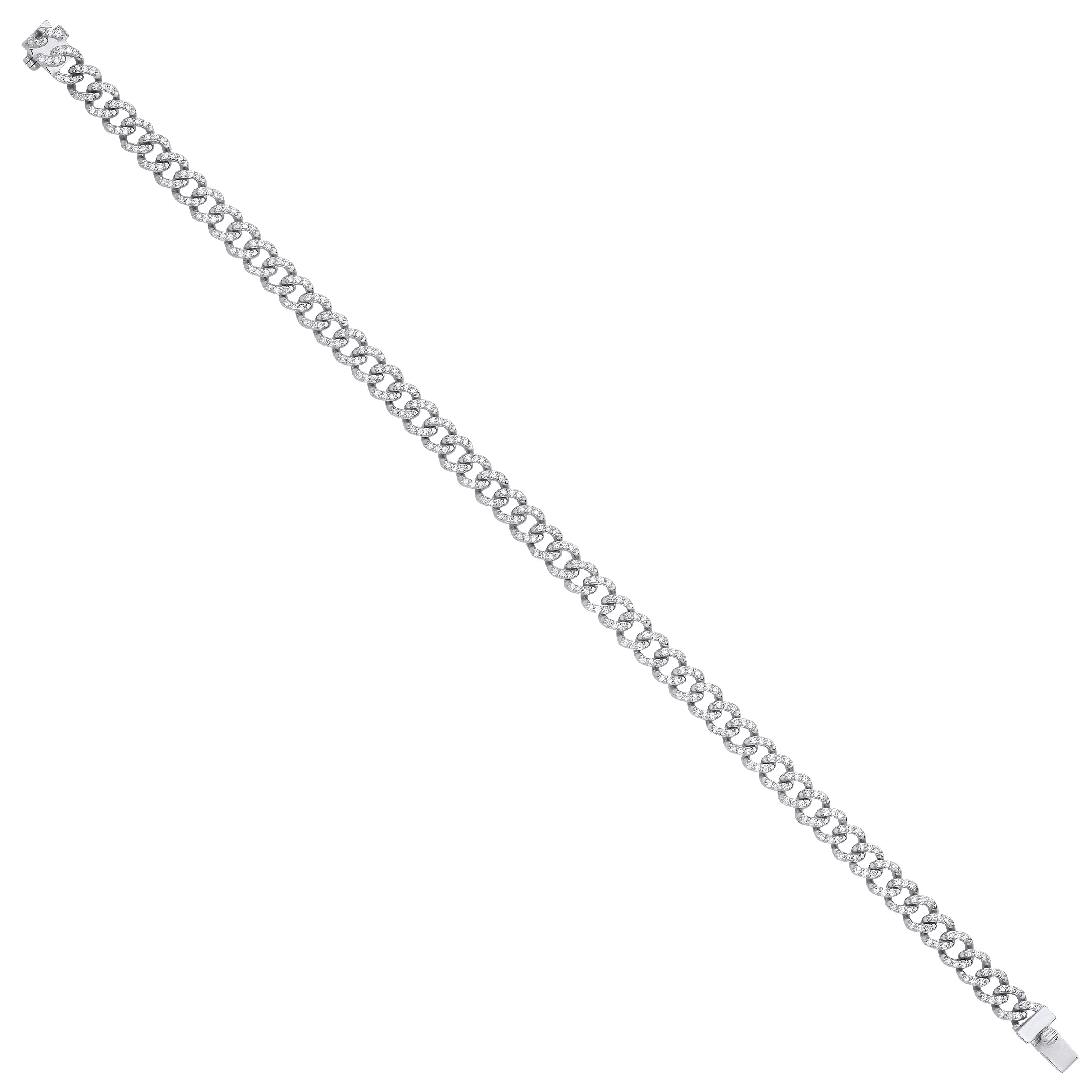9ct White Gold 1.00ctw Gents Bracelet - 9ct Gold