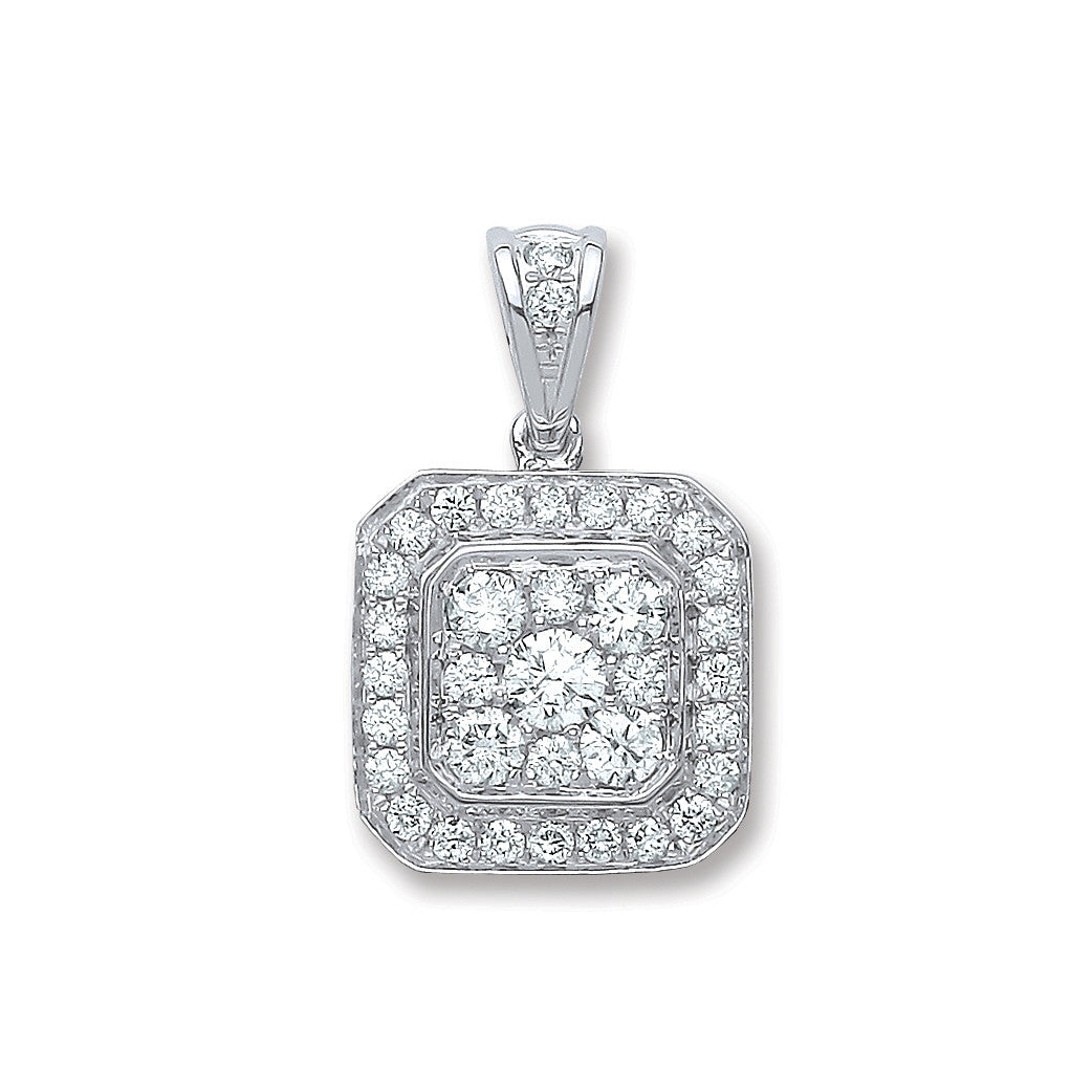 18ct White Gold 0.50ct GH/Vs Diamond Pendant - 18ct Gold