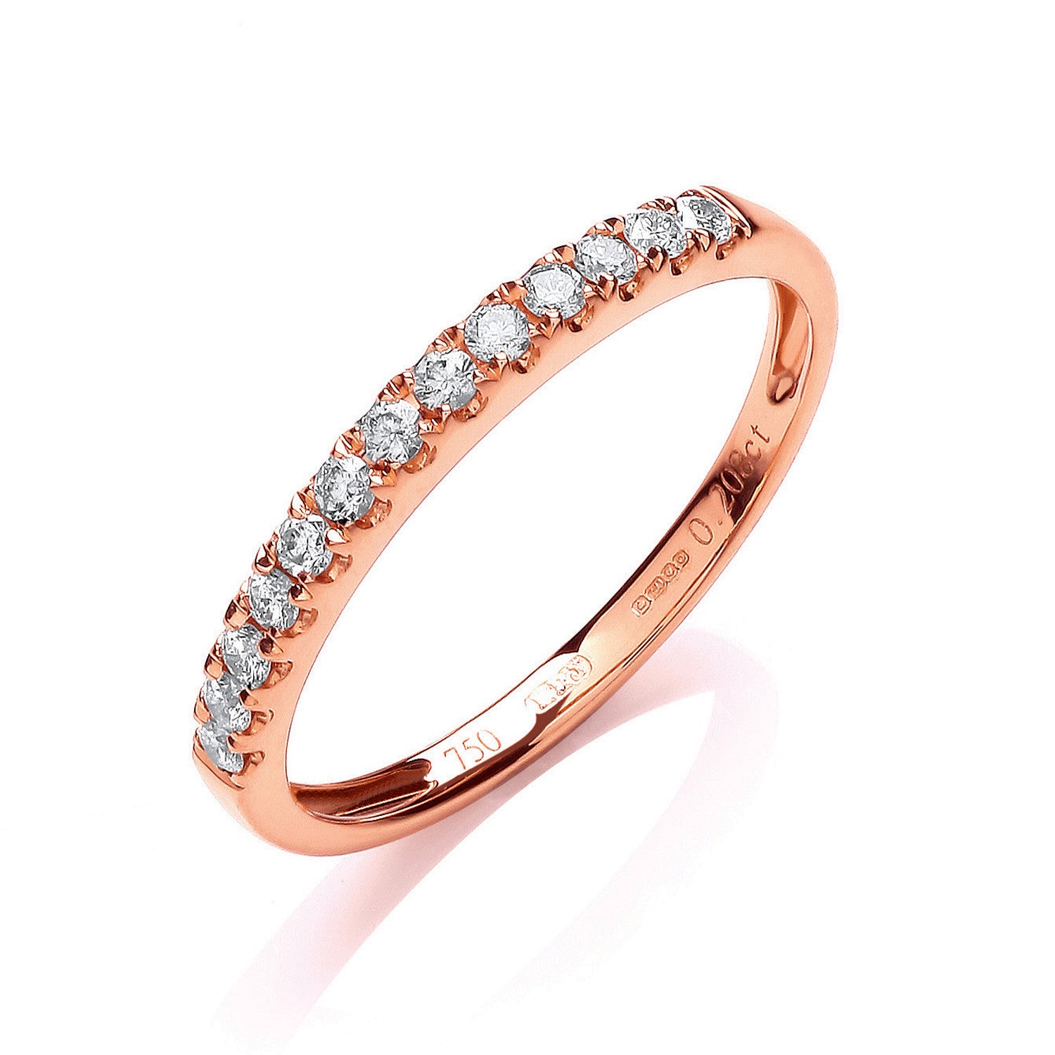 18ct Rose Gold 0.20ctw Half Eternity Ring - 18ct Gold