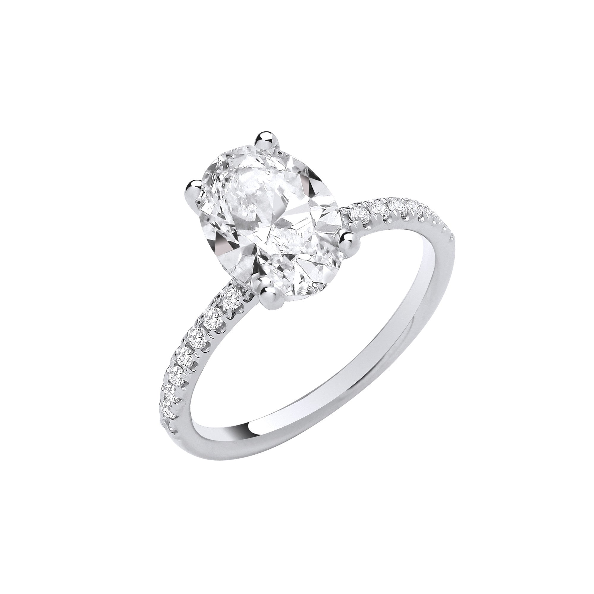 18ct White Gold 2.24ctw Oval LAB GROWN Hidden Halo Diamond Ring IGI Certified - 18ct Gold