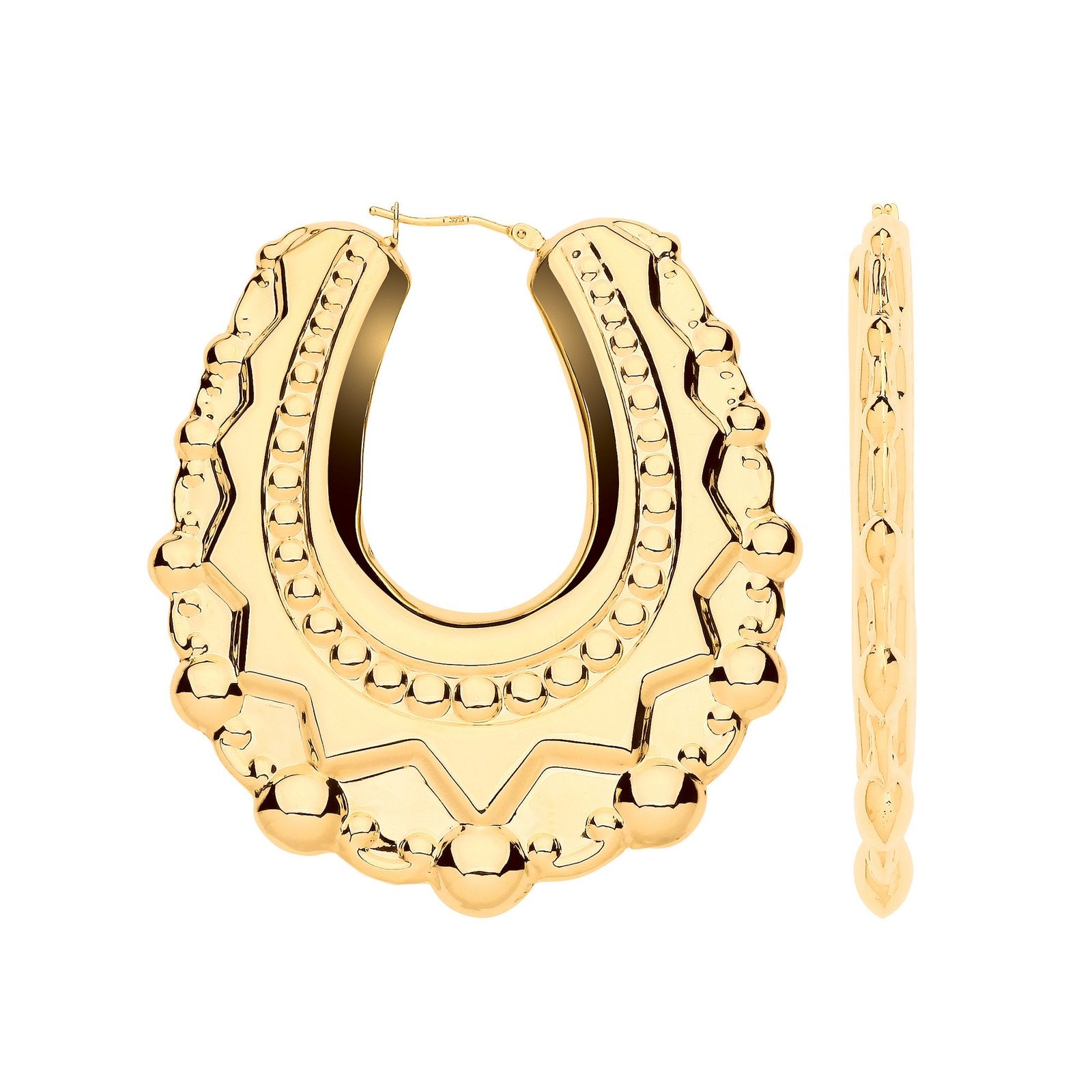 Y/G Extra Large Oval Traditional Creoles Earrings