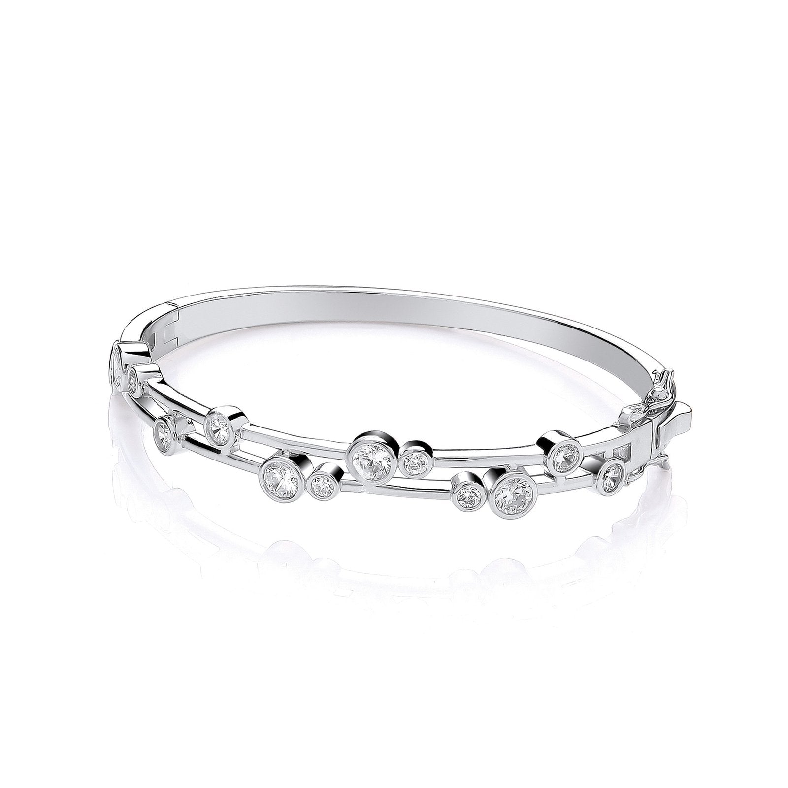 Timeless Rubover set CZs Ladies J-Jaz Bangle