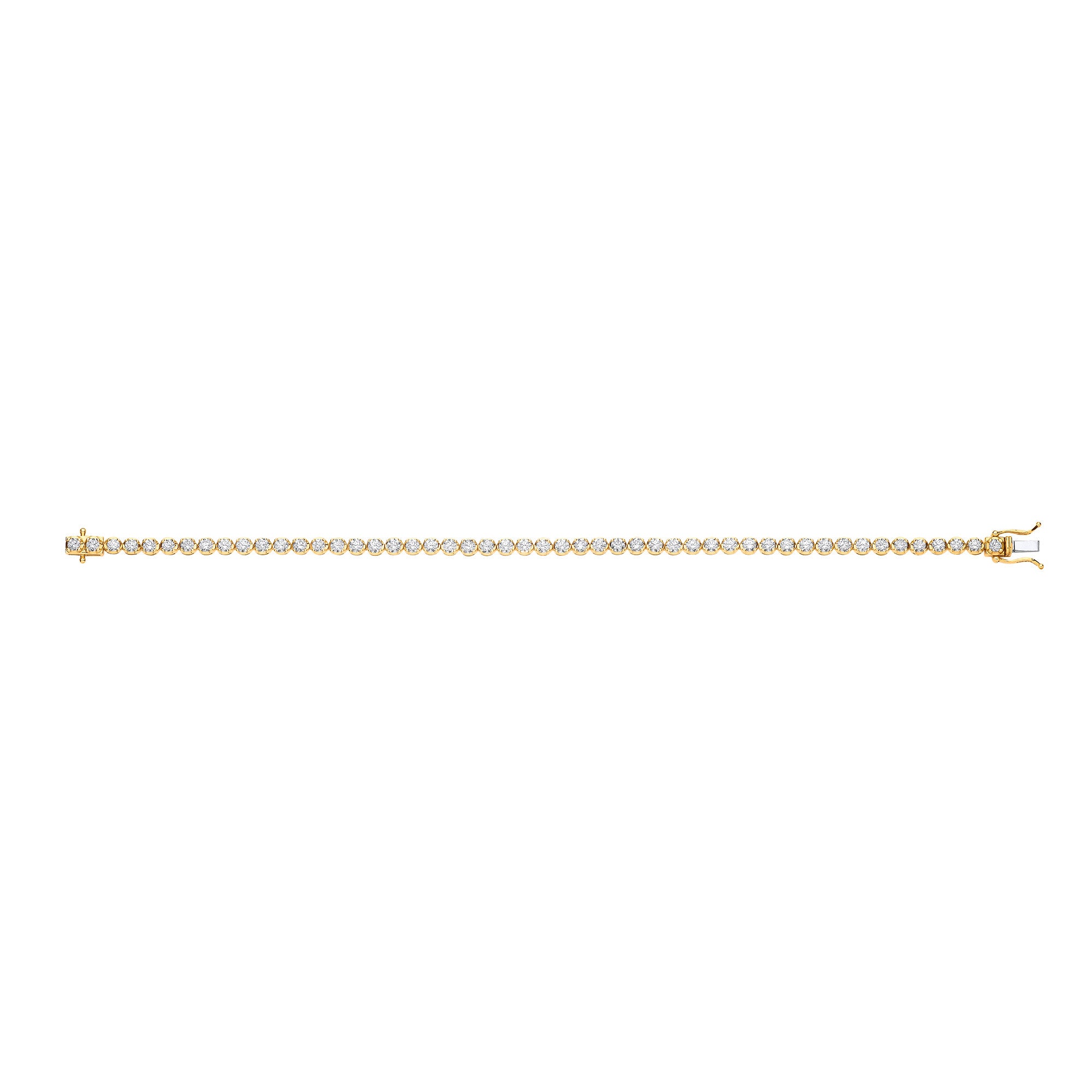 18ct Yellow Gold 4.00ct Diamond Tennis Bracelet - 18ct Gold