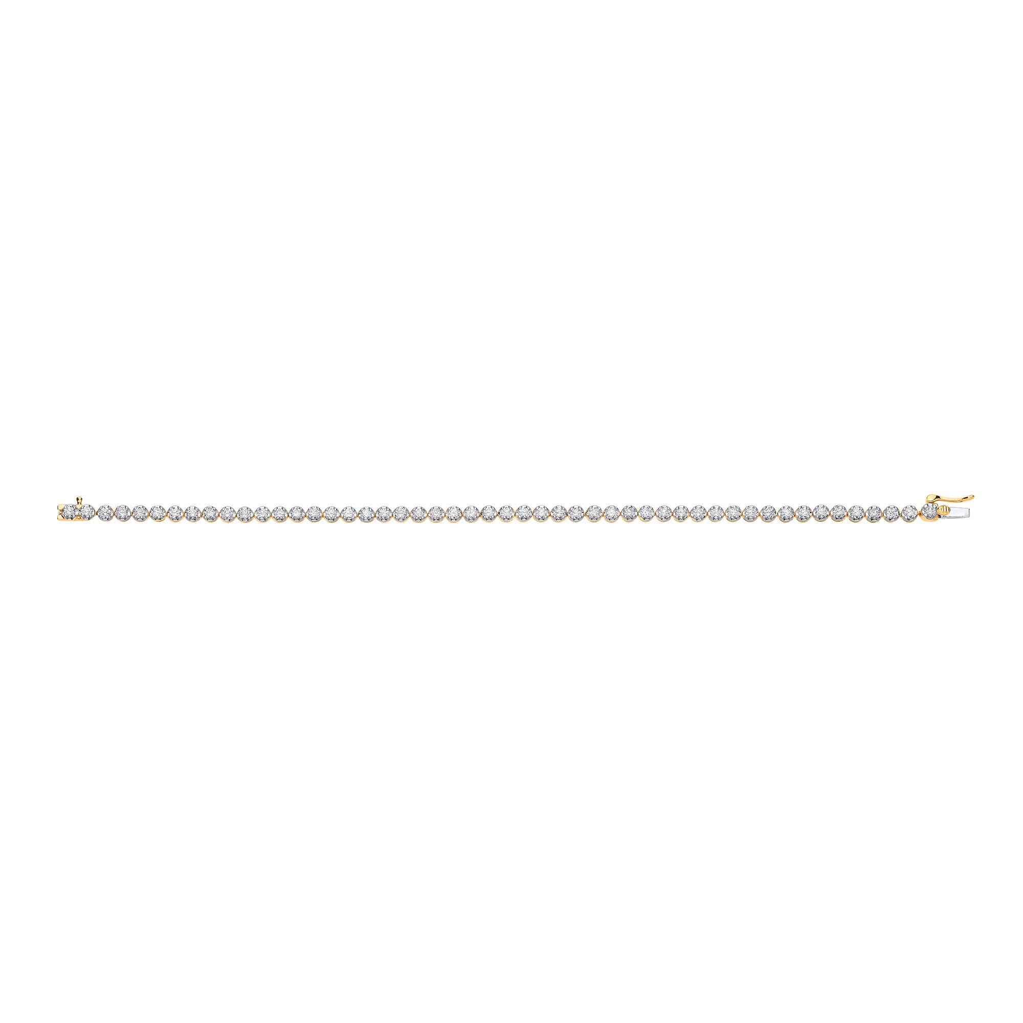 18ct Yellow Gold 3.00ct Diamond Tennis Bracelet - 18ct Gold