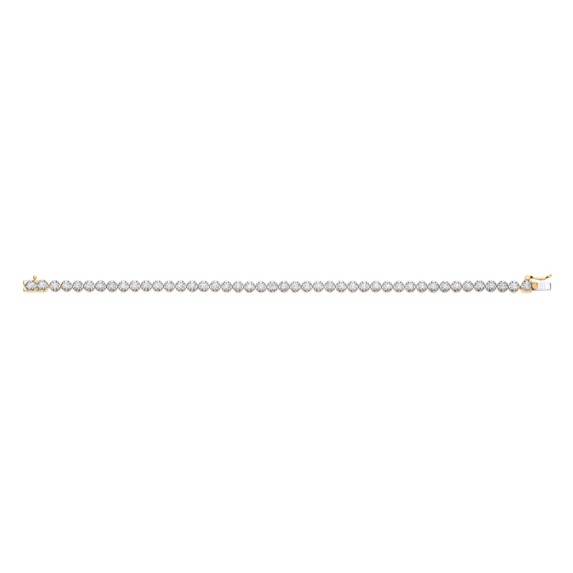 18ct Yellow Gold 5.00ct Diamond Tennis Bracelet - 18ct Gold