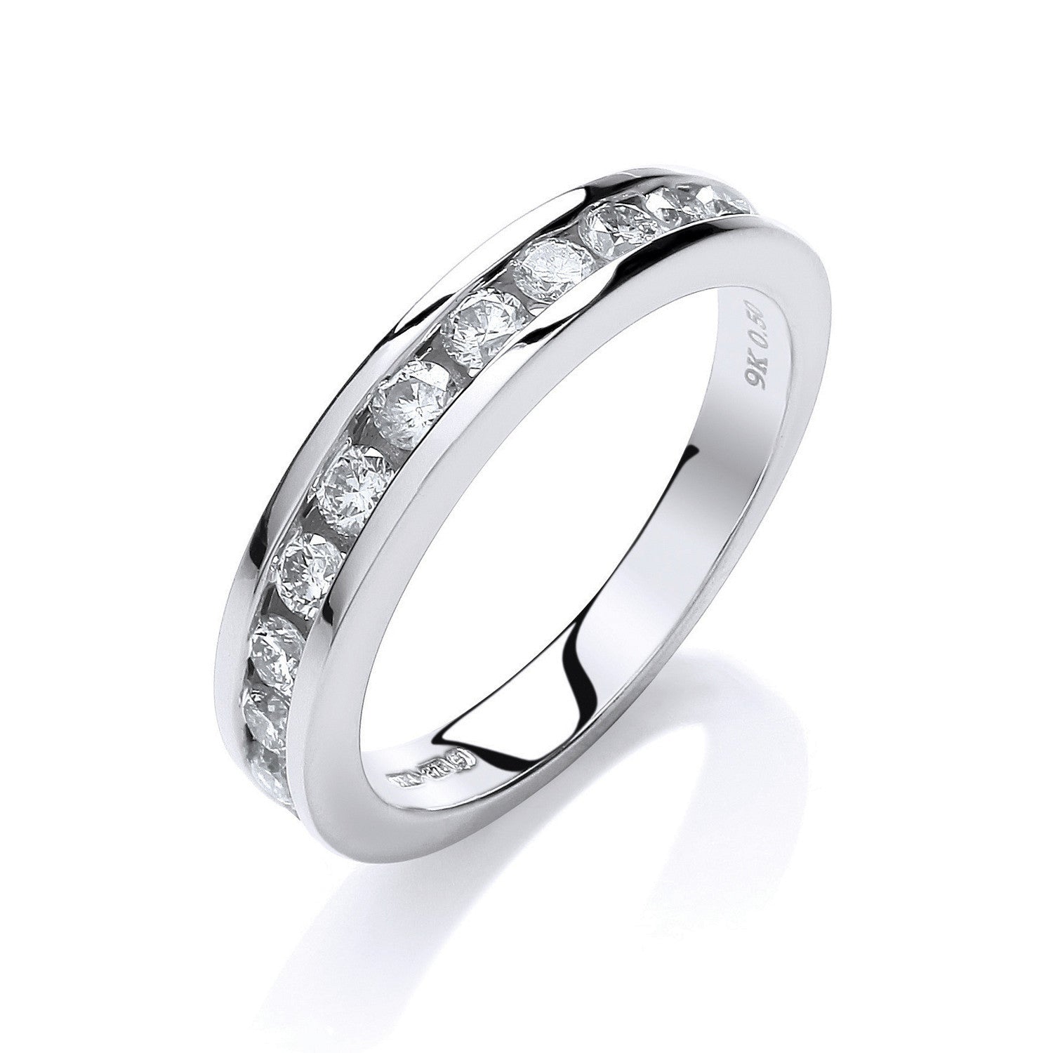 9ct White Gold 0.50ct Diamond Eternity Ring - 9ct Gold