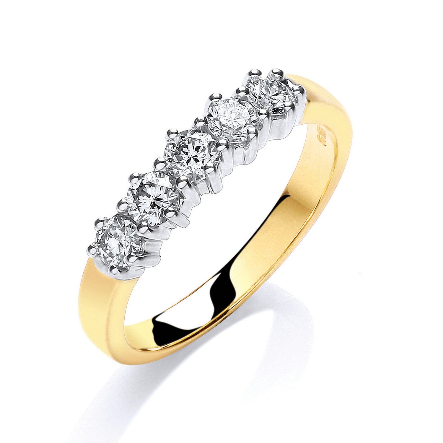 18ct Yellow Gold 0.50ctw 5 Stone Diamond Eternity Ring - 18ct Gold