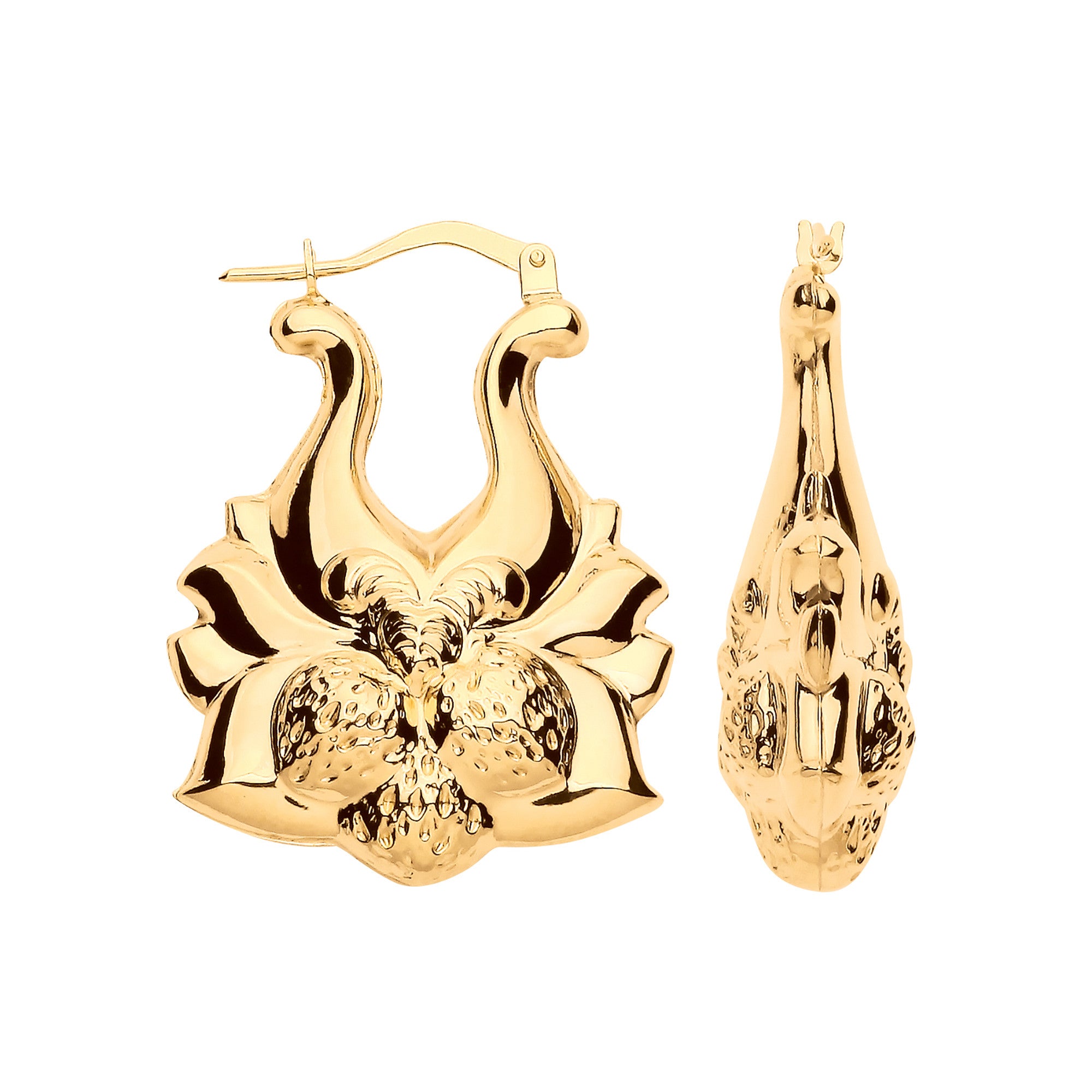 Yellow Gold Strawberry Creoles - 9ct Gold