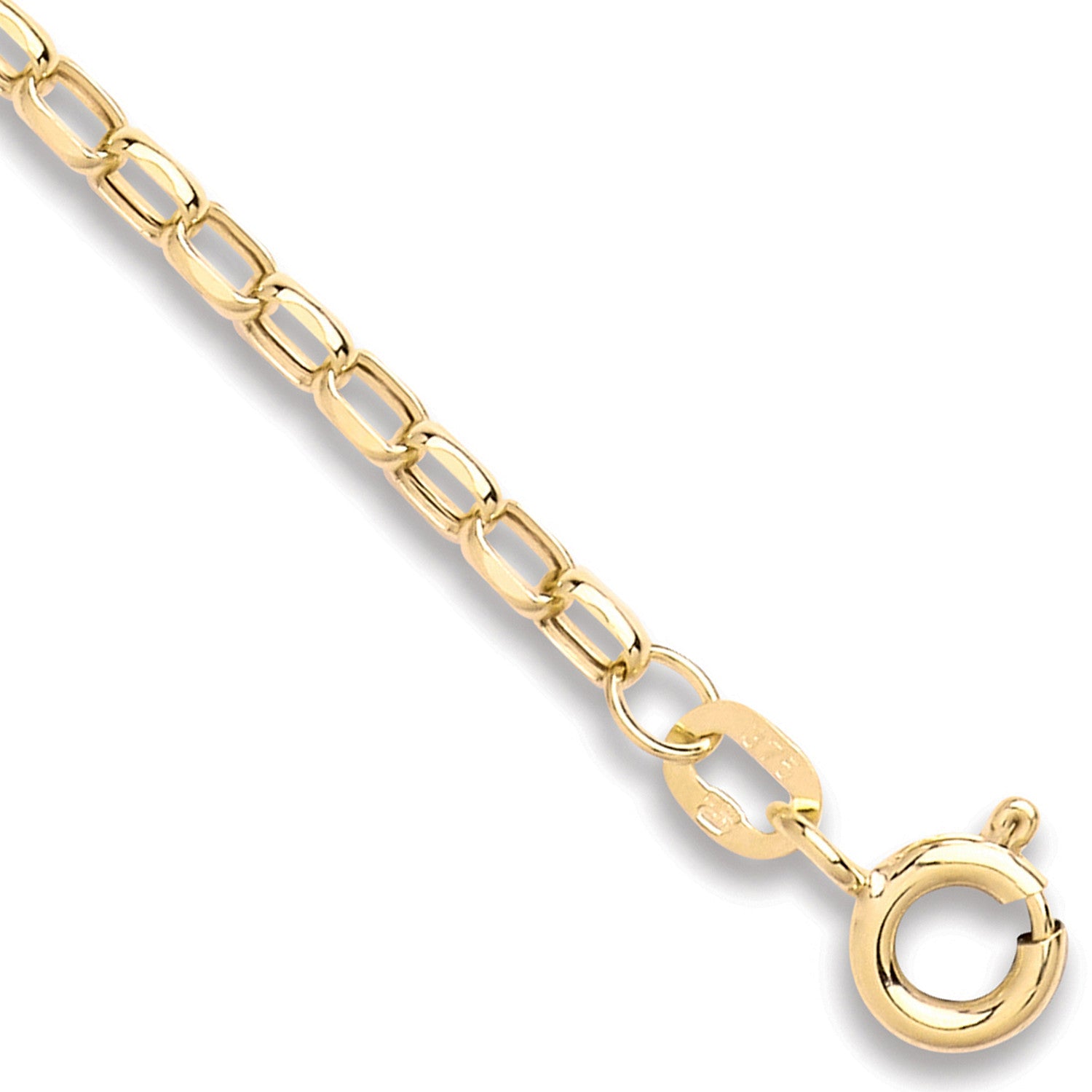 Yellow Gold 2.5mm Hollow Diamond Cut Belcher
