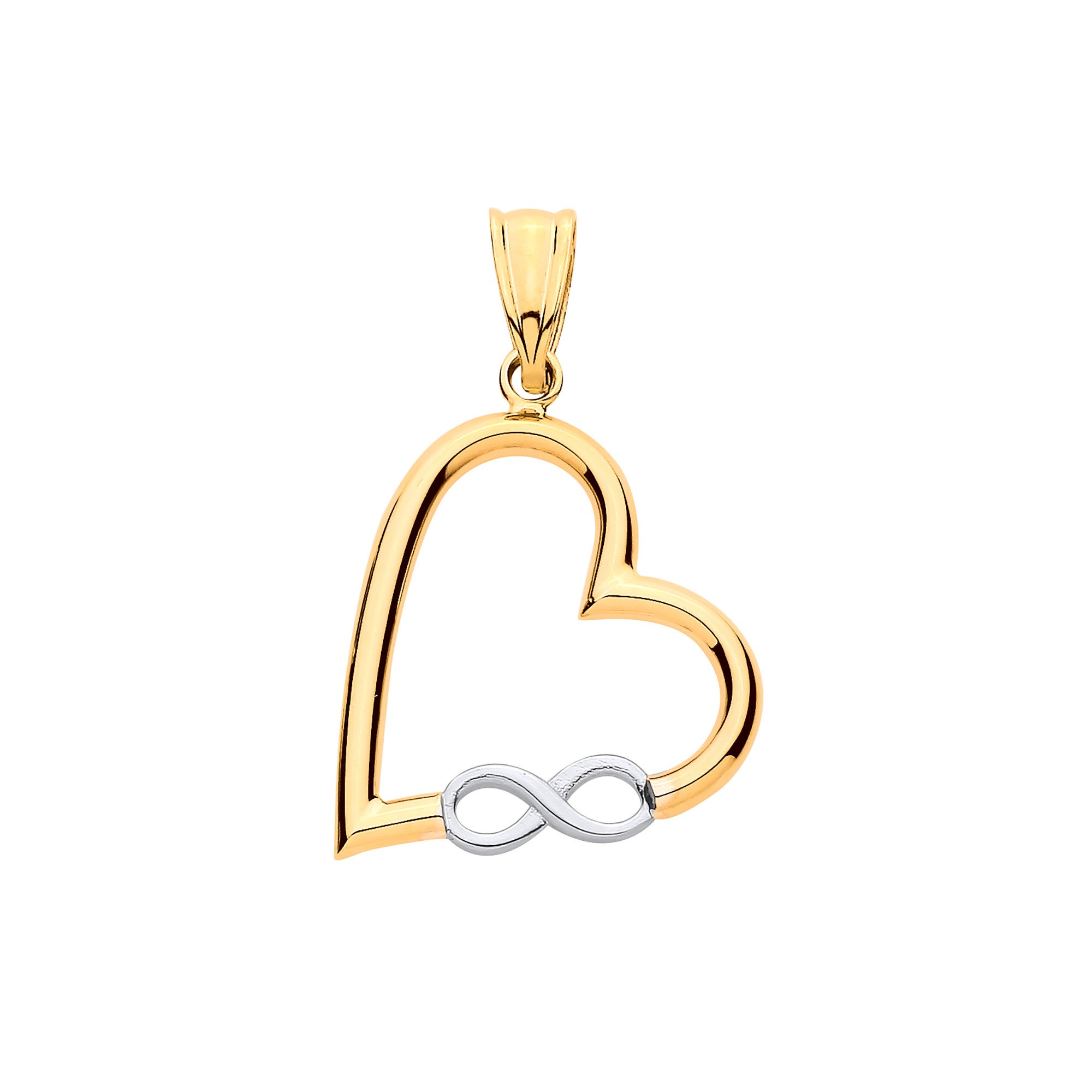 Yellow Gold Infinity Heart Pendant - 9ct Gold