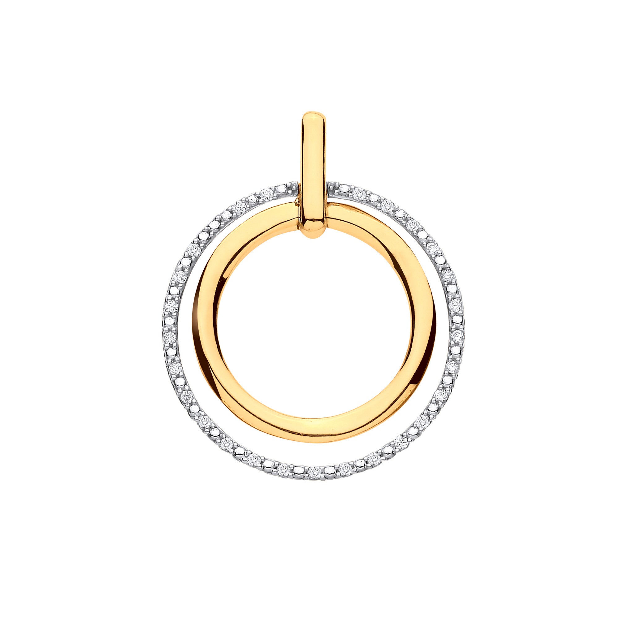 9ct Yellow Gold 0.10ctw Circle of Life Pendant - 9ct Gold