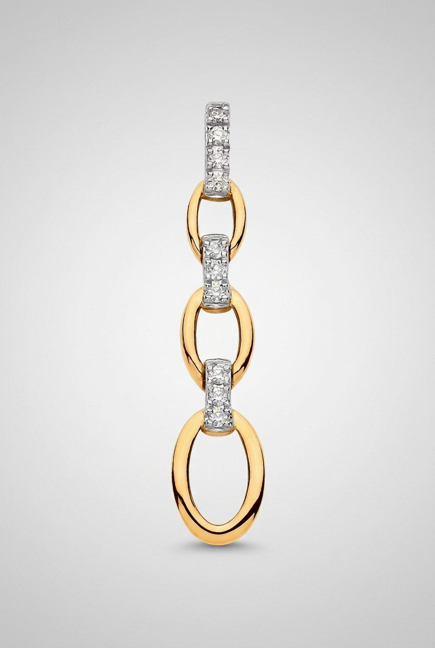 9ct Yellow Gold 0.10ctw Drop Pendant