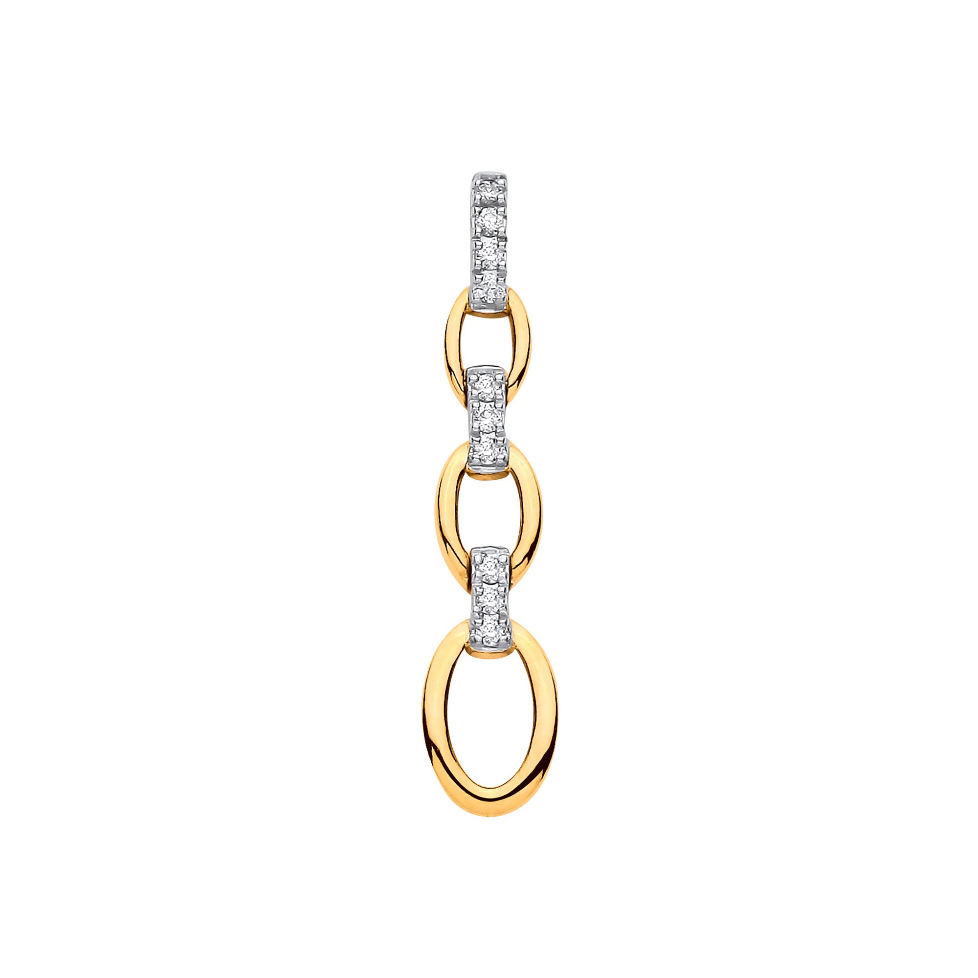 9ct Yellow Gold 0.10ctw Drop Pendant - 9ct Gold