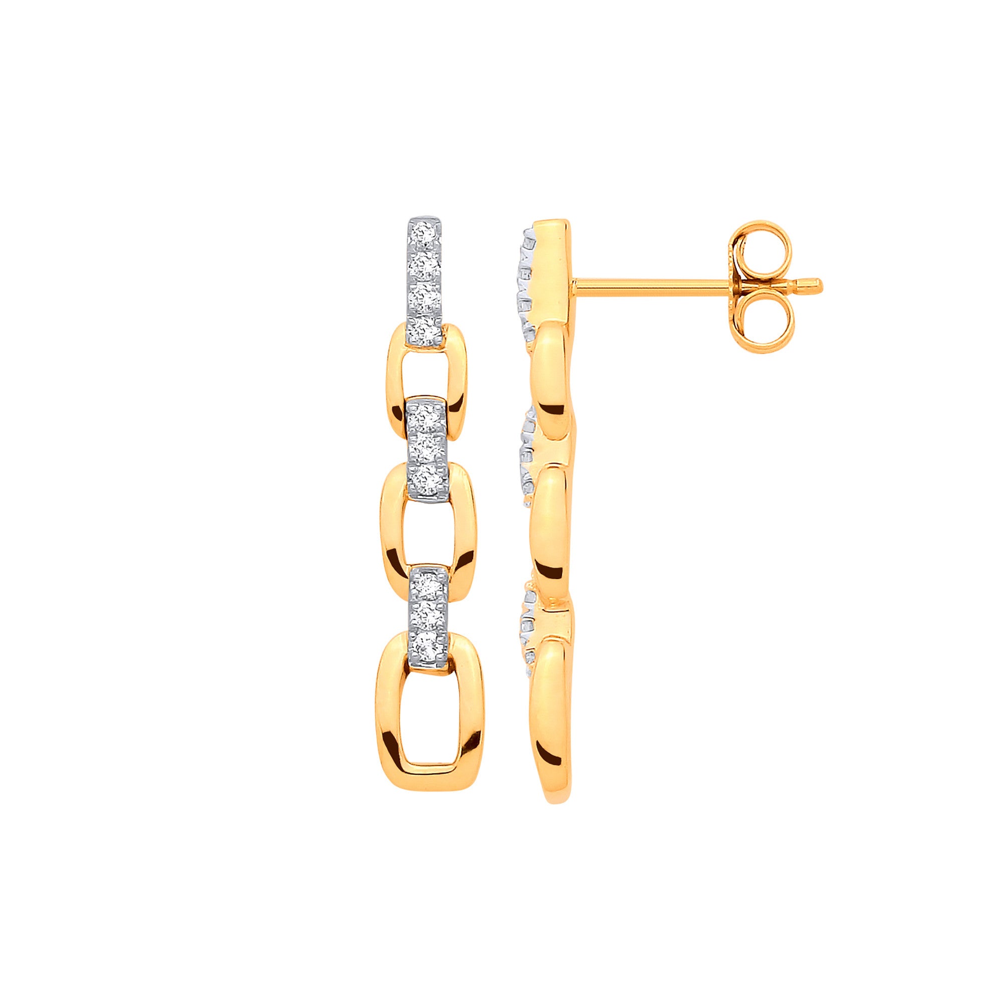 9ct Yellow Gold 0.20ct Drop Earrings - 9ct Gold