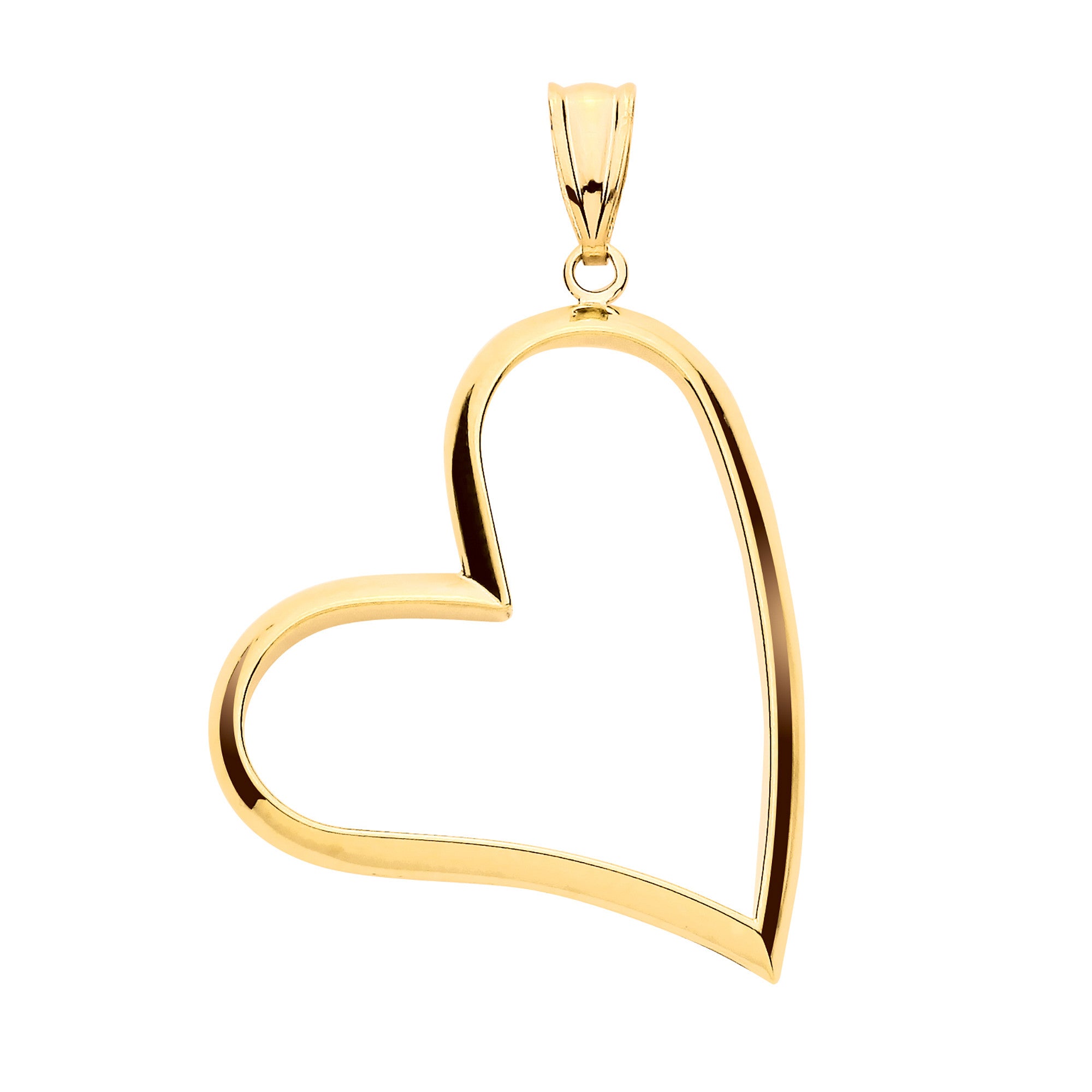 Yellow Gold Cut Out Heart Pendant - 9ct Gold