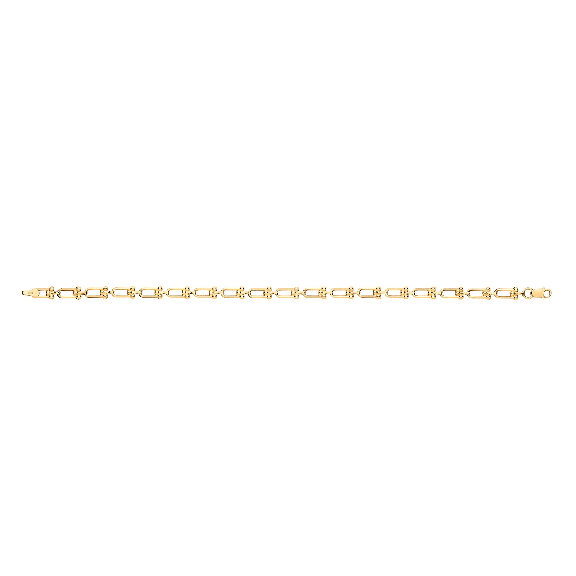 Yellow Gold Bike Lock 4.7mm Ladies Bracelet - 9ct Gold