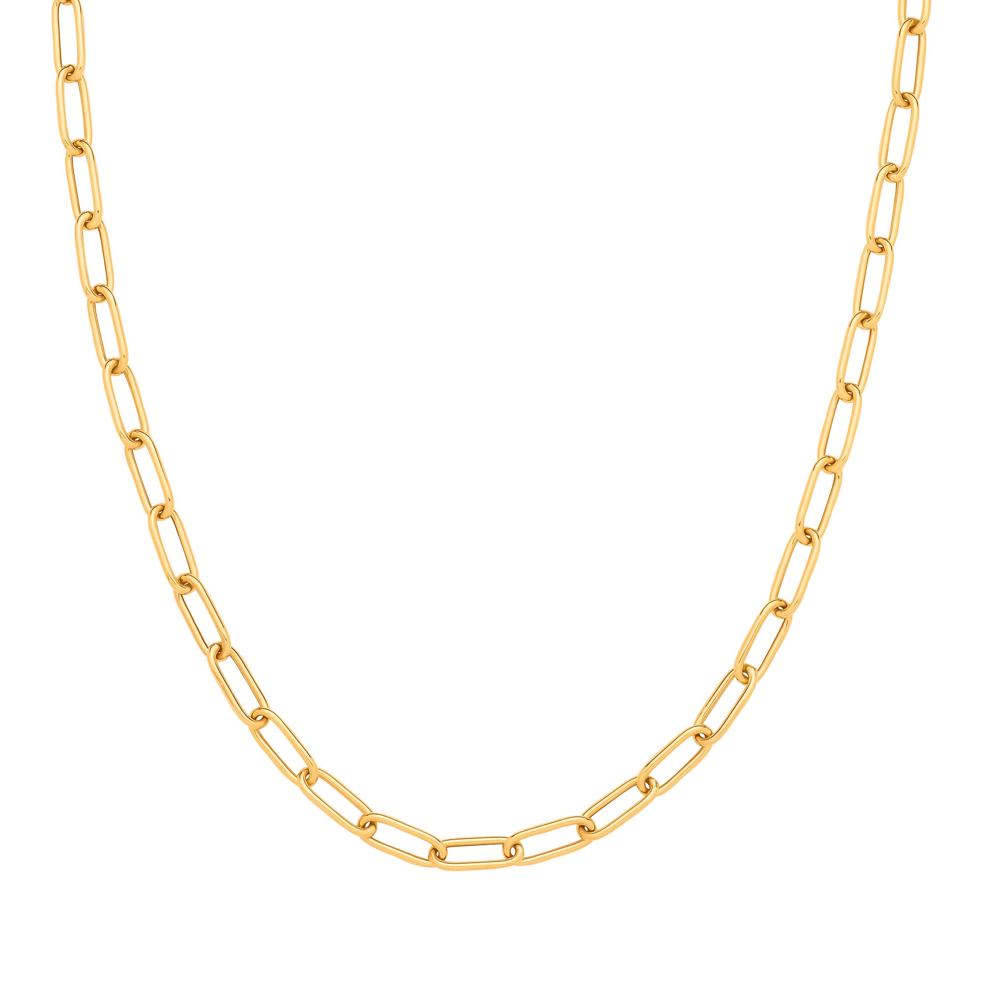 Yellow Gold Big Paper Clip Hollow Necklace/Bracelet - 9ct Gold