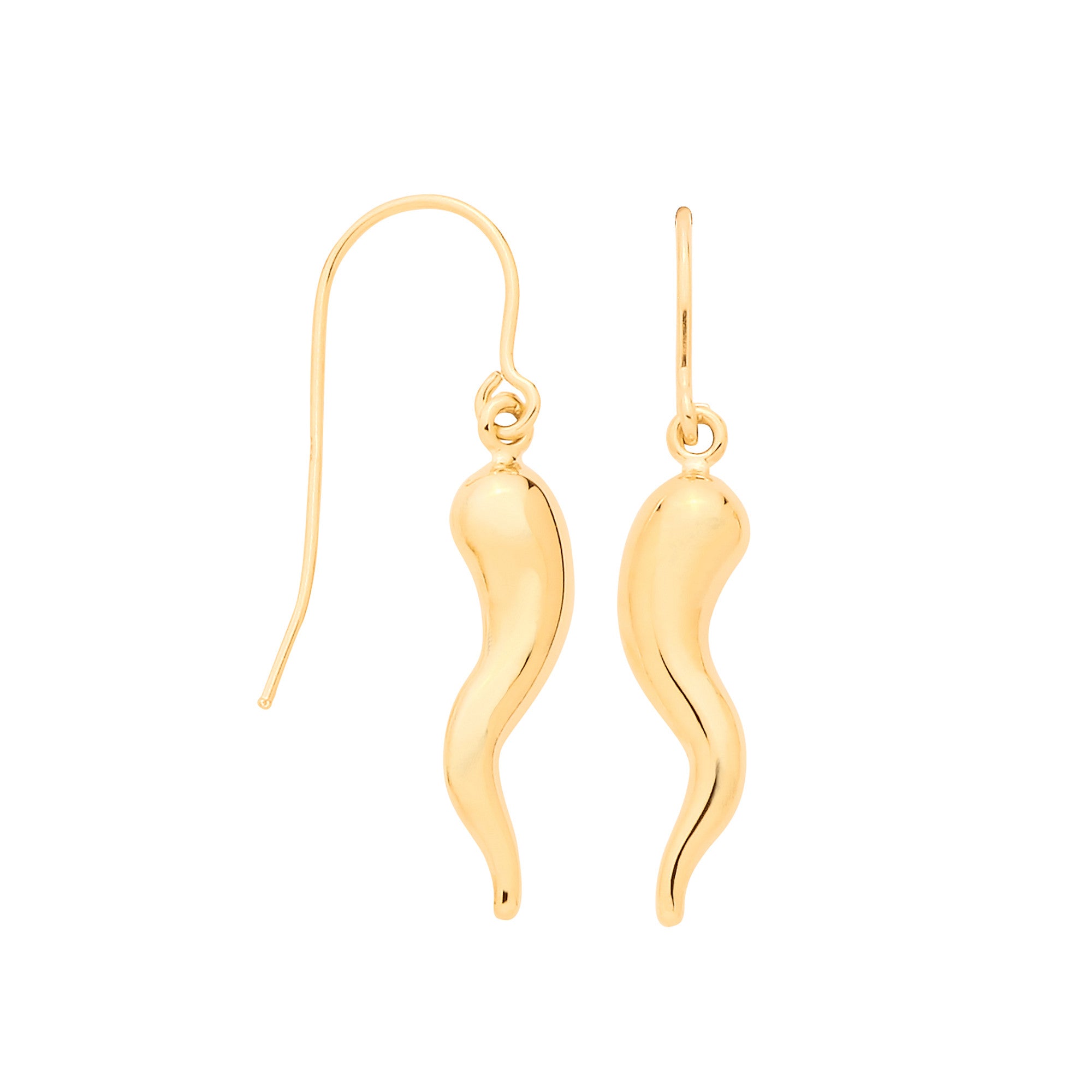 Yellow Gold Horn of Life Earrings - 9ct Gold