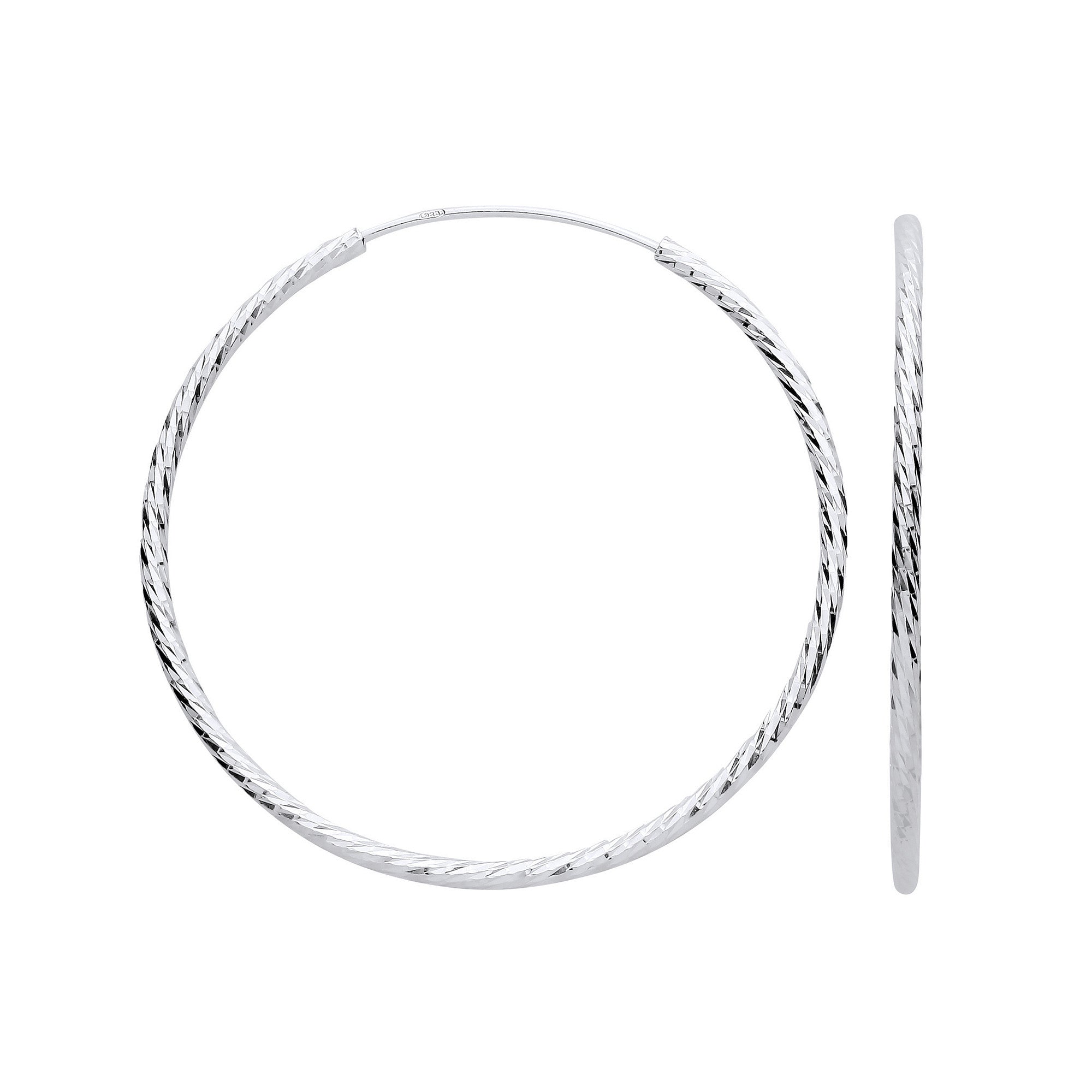 Silver 40mm Hoop Earrings - Silver