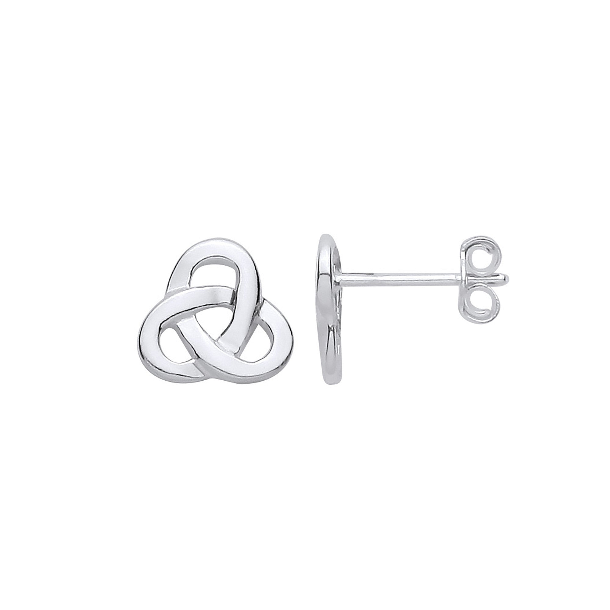 Silver Celtic Knot Stud Earrings - Silver