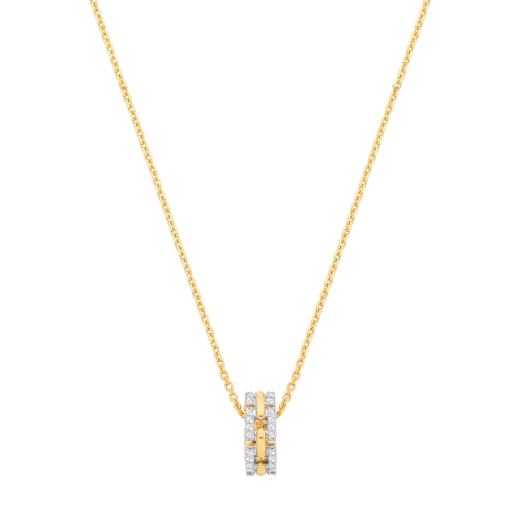 9ct Yellow Gold 0.20ctw Circle Necklace - 9ct Gold