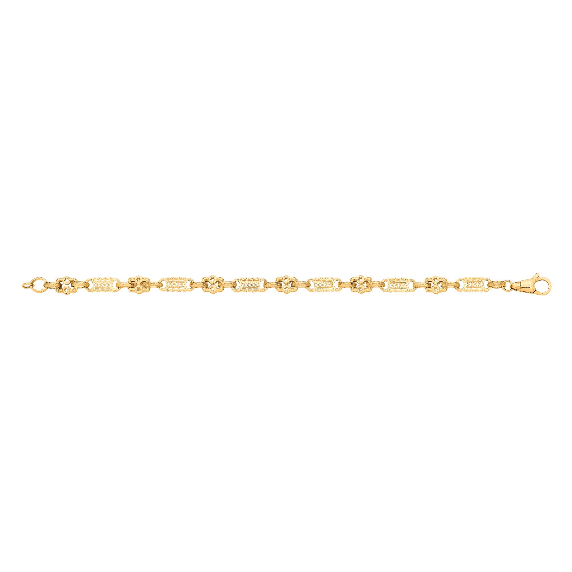 Yellow Gold Stars & Bars Ladies Bracelet - 9ct Gold