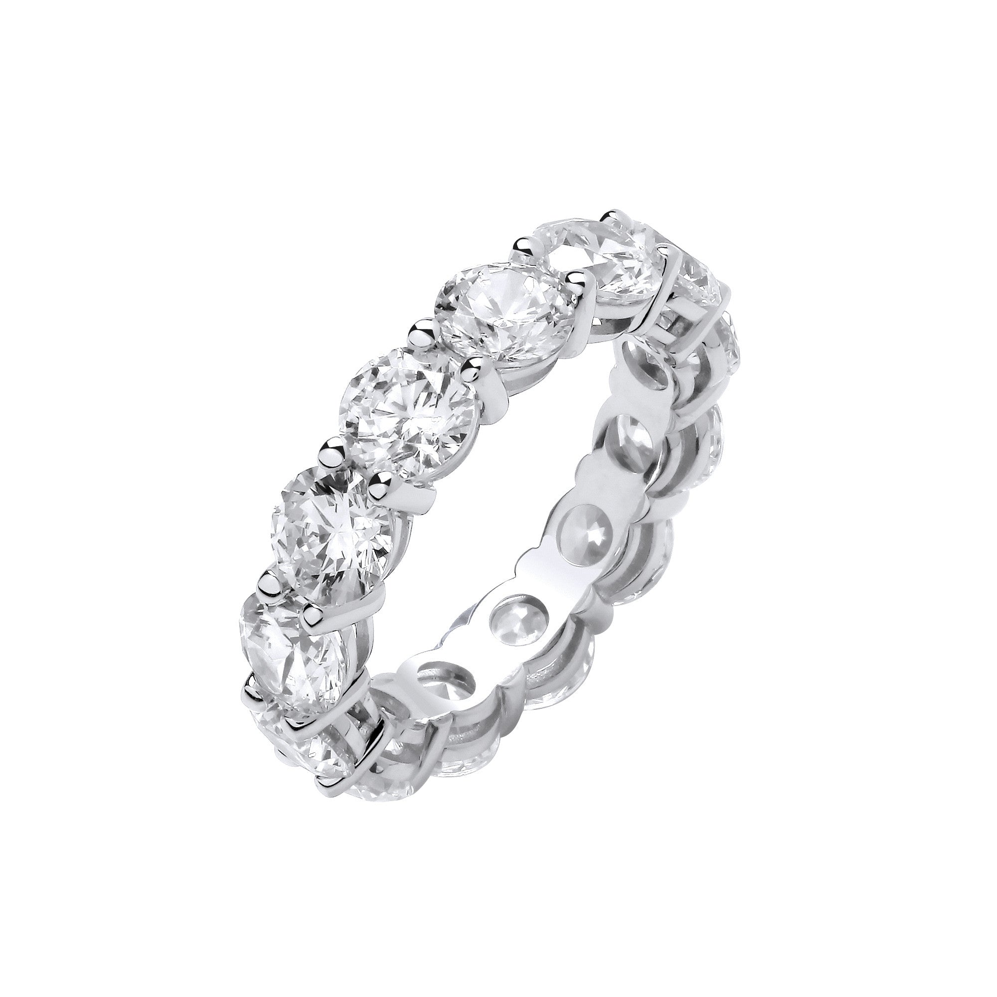 18ct White Gold 7.00ctw Brilliant Cut Lab Grown Diamond Eternity Ring IGI Certified - 18ct Gold
