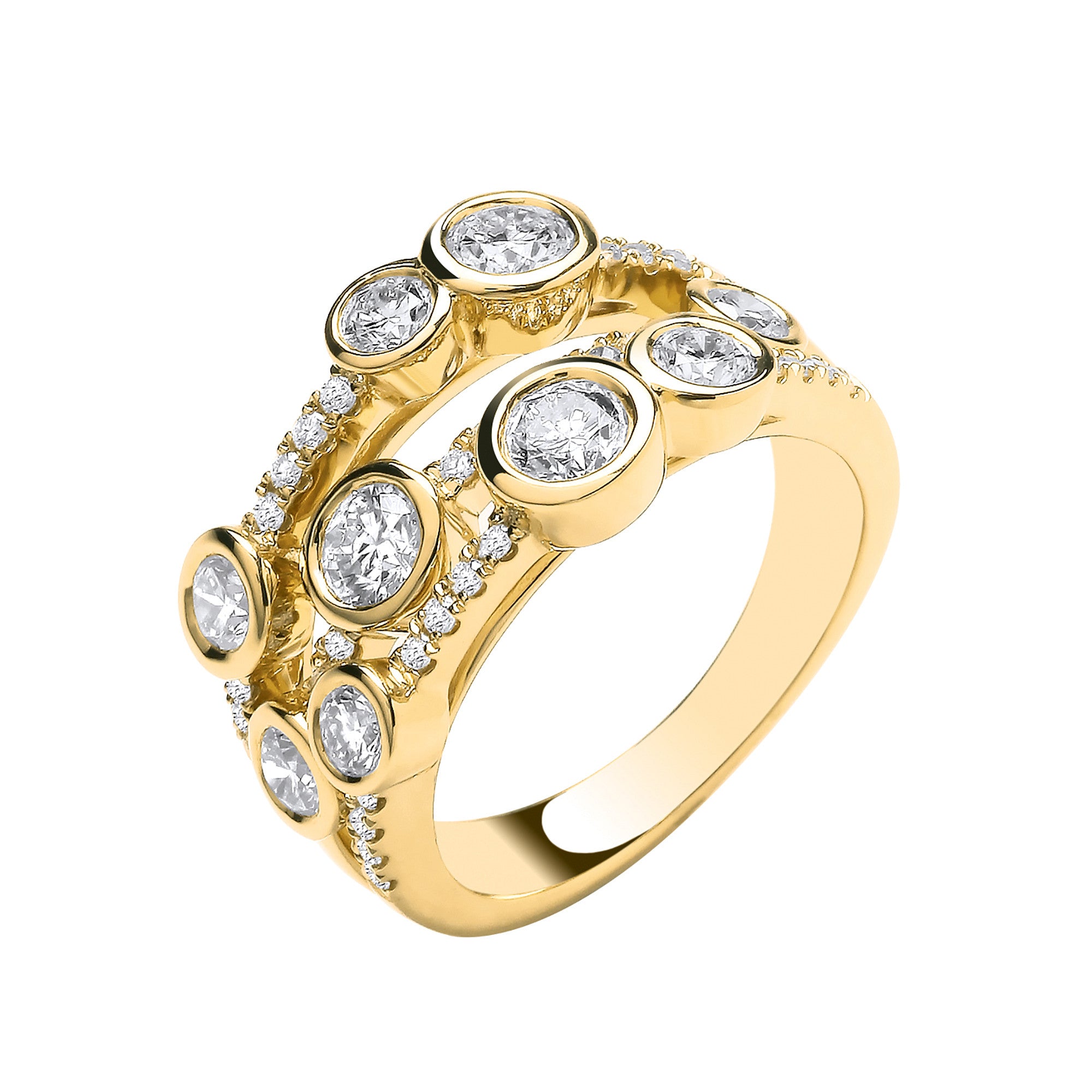 9ct Yellow Gold 1.70ctw Lab Grown Diamond Dress Ring IGI Certified - 9ct Gold
