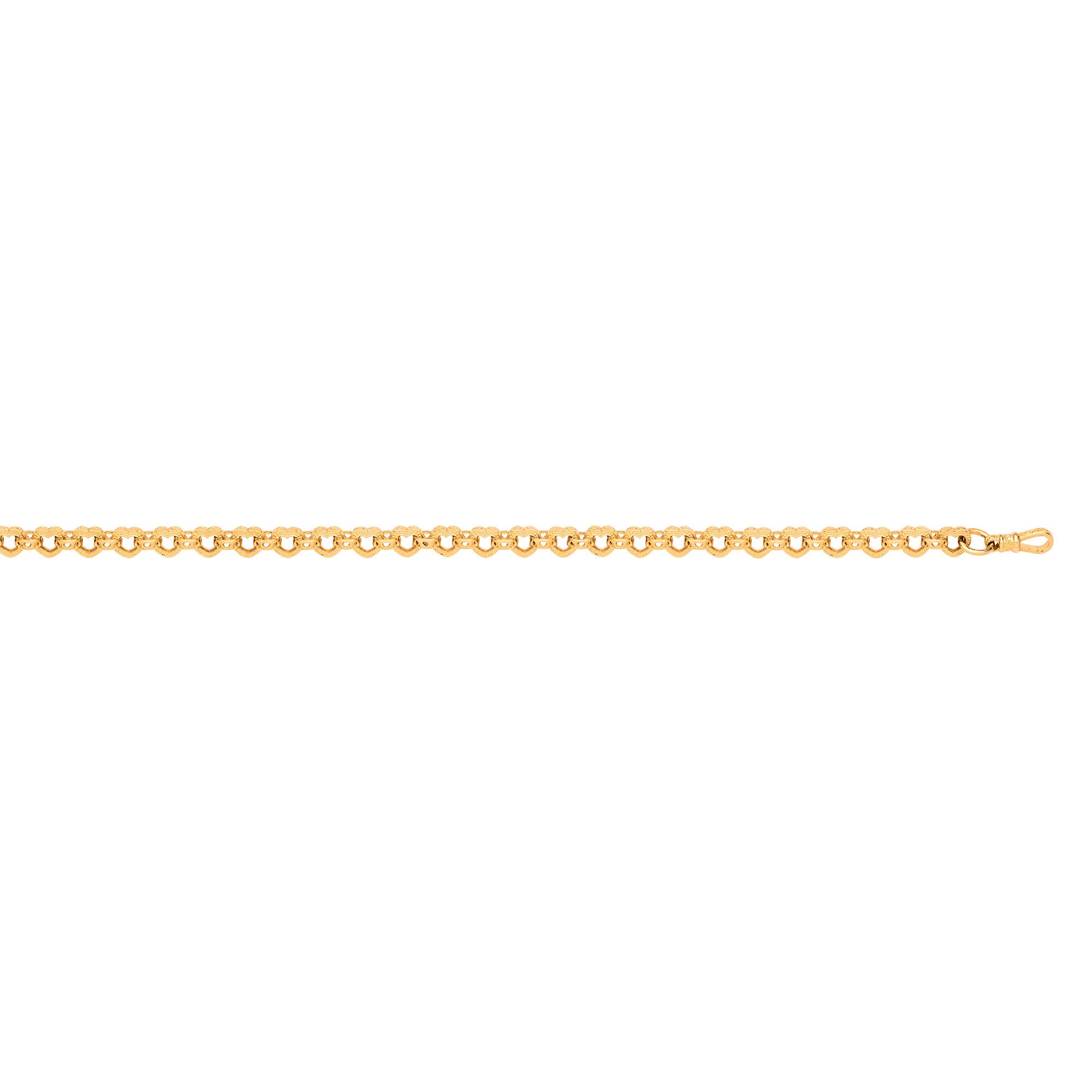 Yellow Gold Heart Link Belcher Bracelet/Chain