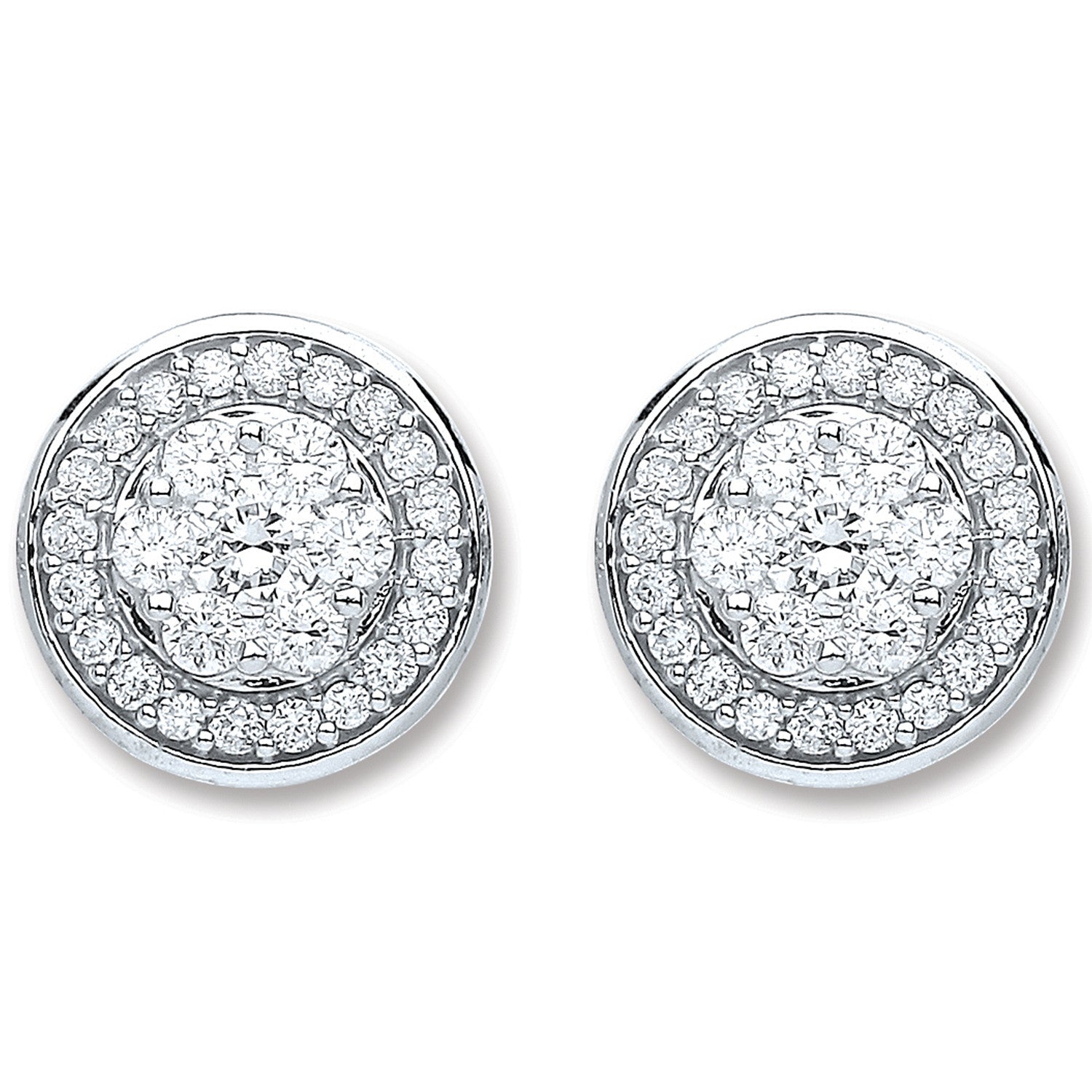 18ct White Gold 0.50ct Dia Stud Earrings - 18ct Gold