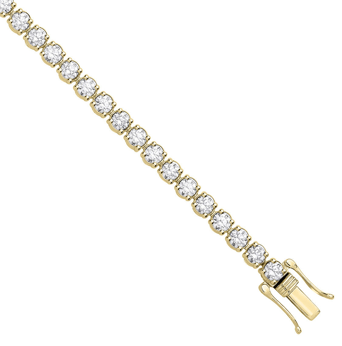 9ct Yellow Gold 3.00ctw LAB GROWN Diamond Tennis Bracelet White GoldI Certified