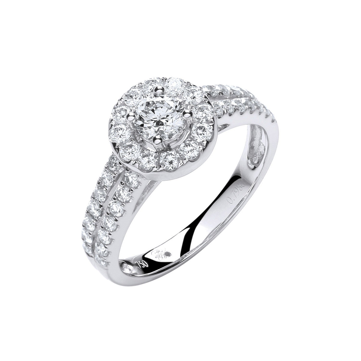 18ct White Gold 0.75ct H-SI Diamond Fancy Ring - 18ct Gold