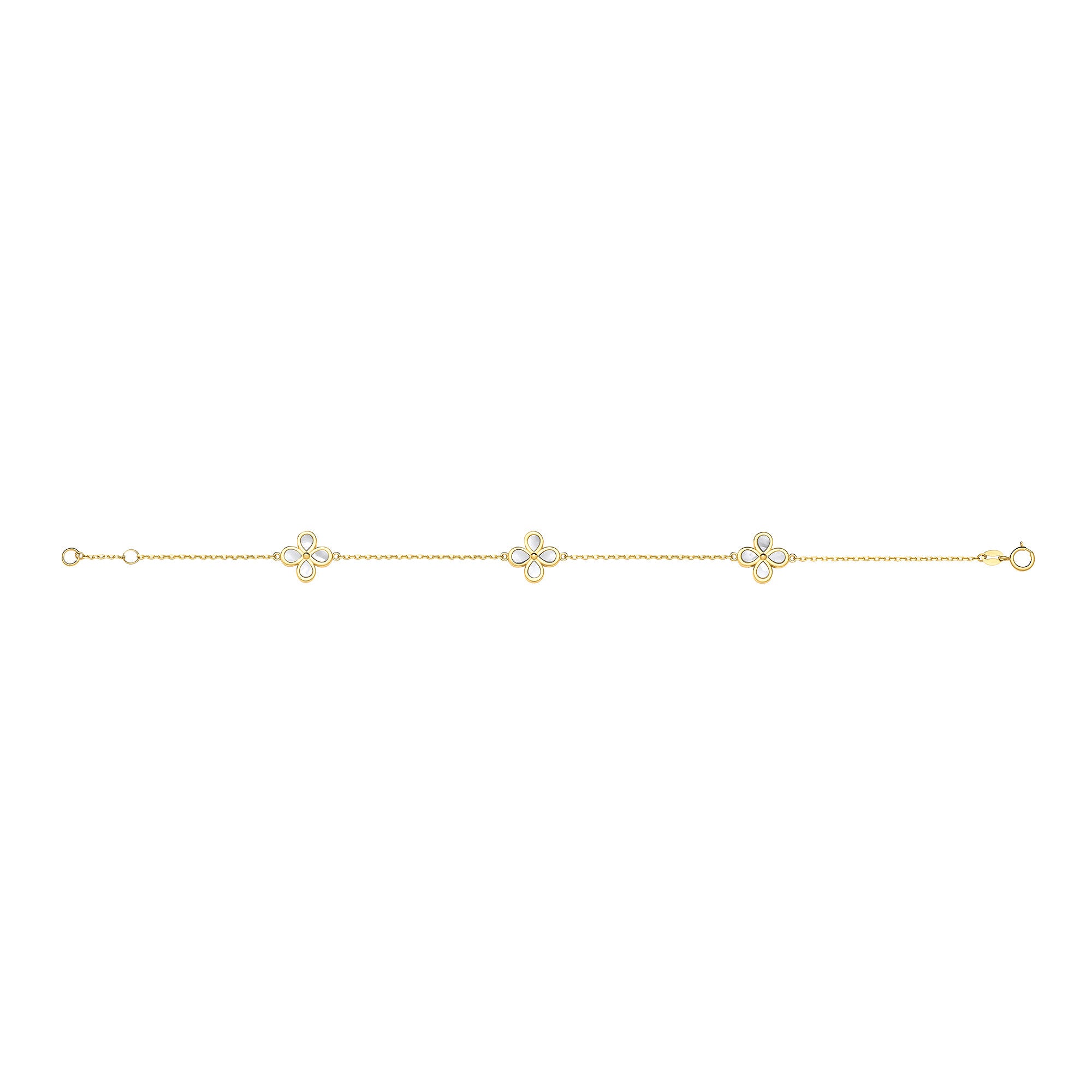 Yellow Gold MOP Flower Ladies Bracelet