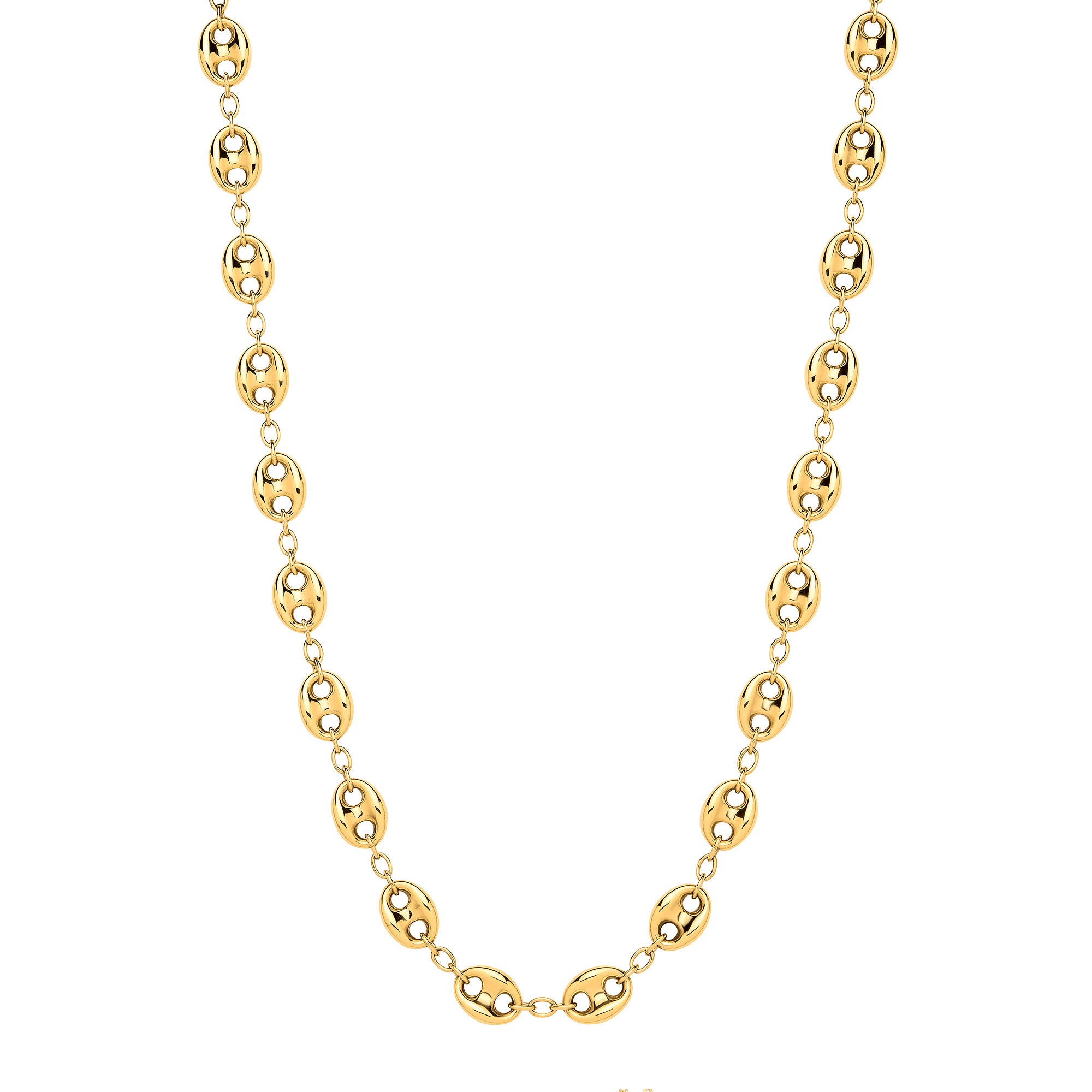 Yellow Gold Coffee Bean Link Necklace/Bracelet