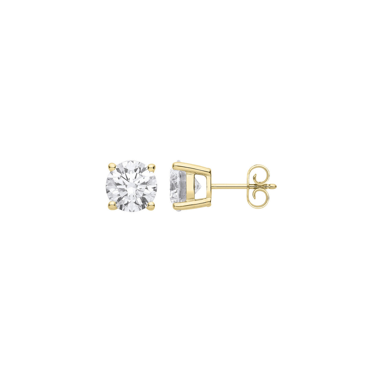 9ct Yellow Gold Solitaire 2.00ctw LAB GROWN Diamond Earrings IGI Certified