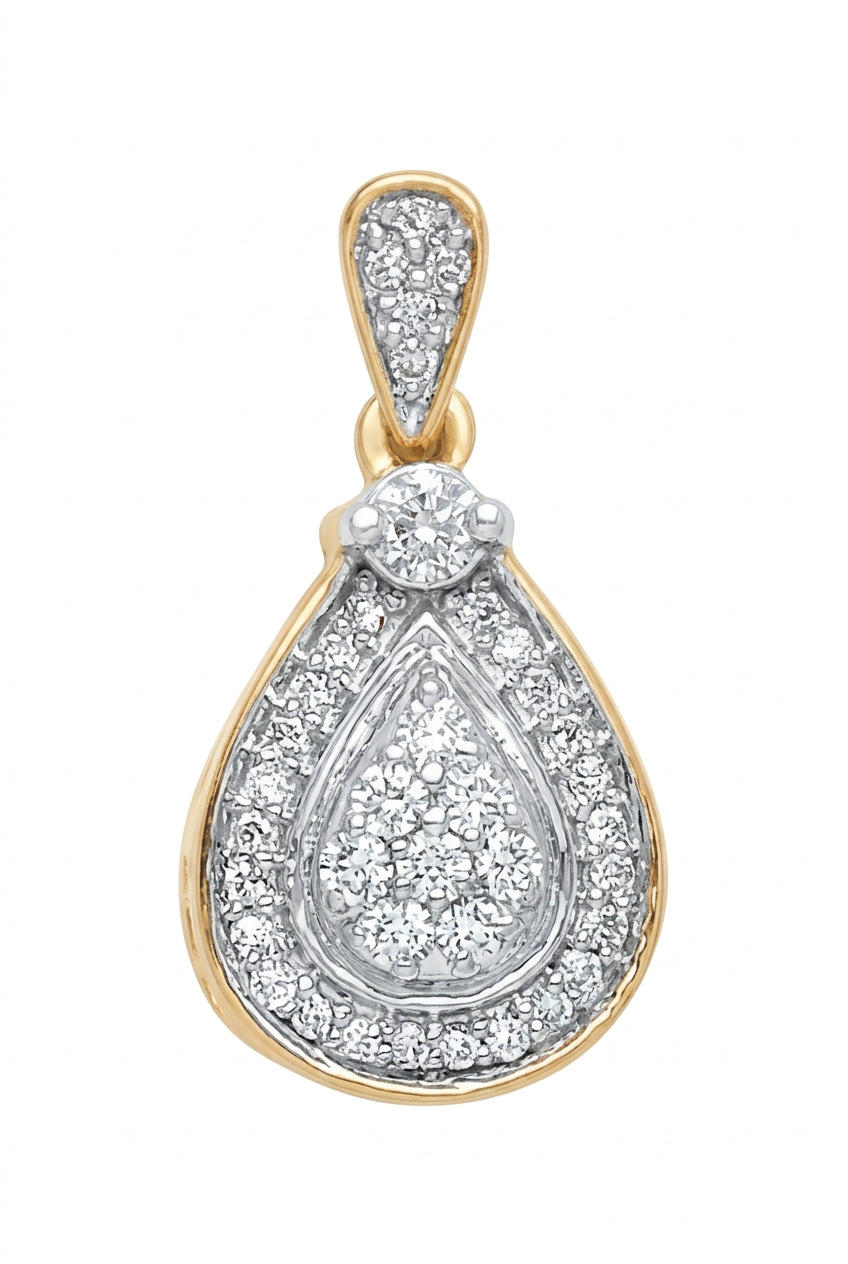 9ct Yellow Gold 0.25ct Diamond Drop Pendant