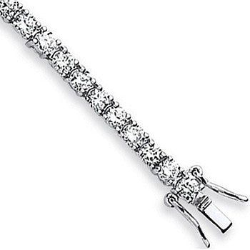 Silver 3.5mm Cubic Zirconia Tennis Baby 6" Bracelet - Silver
