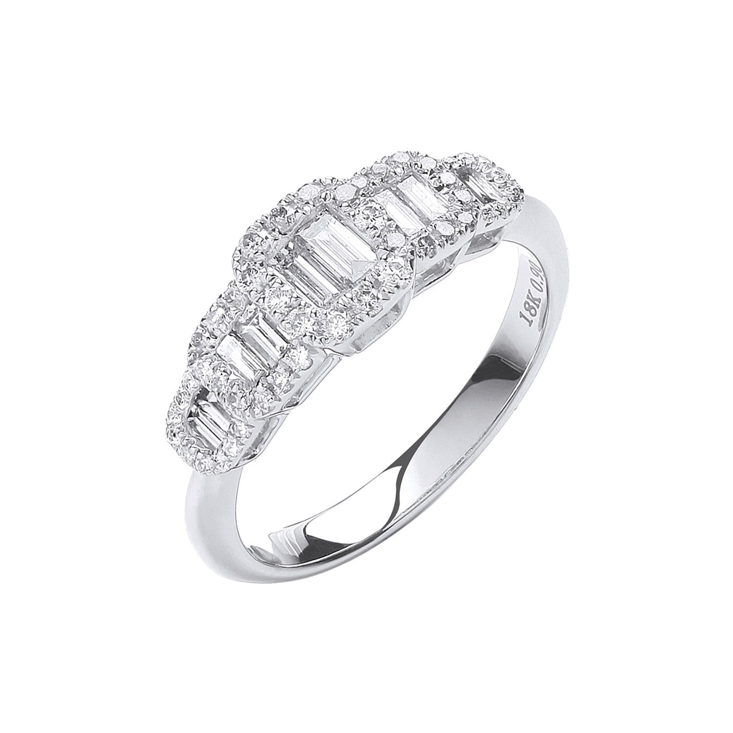 18ct White Gold 0.72ct G-VS Dress Ring - 18ct Gold