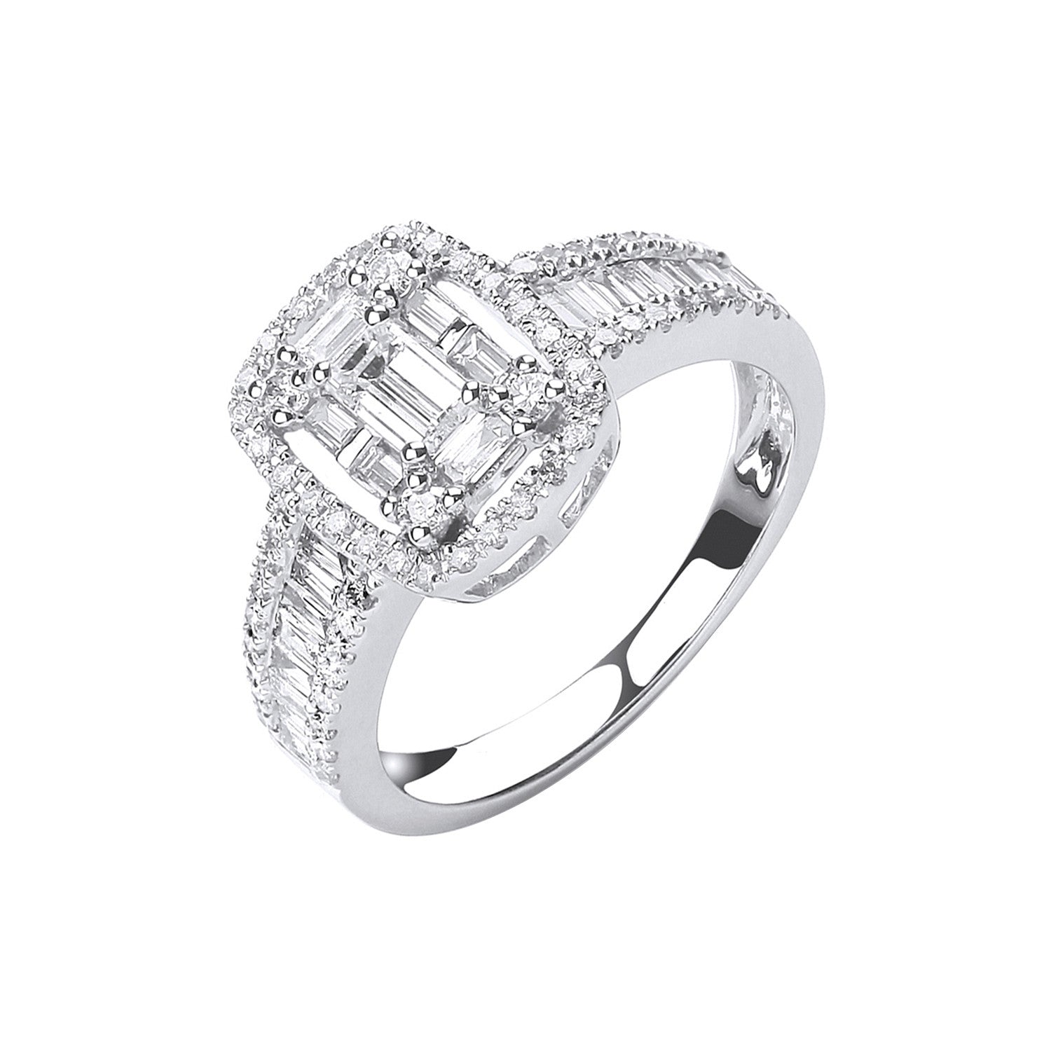 18ct White Gold 1.00ct G-VS Dress Ring - 18ct Gold