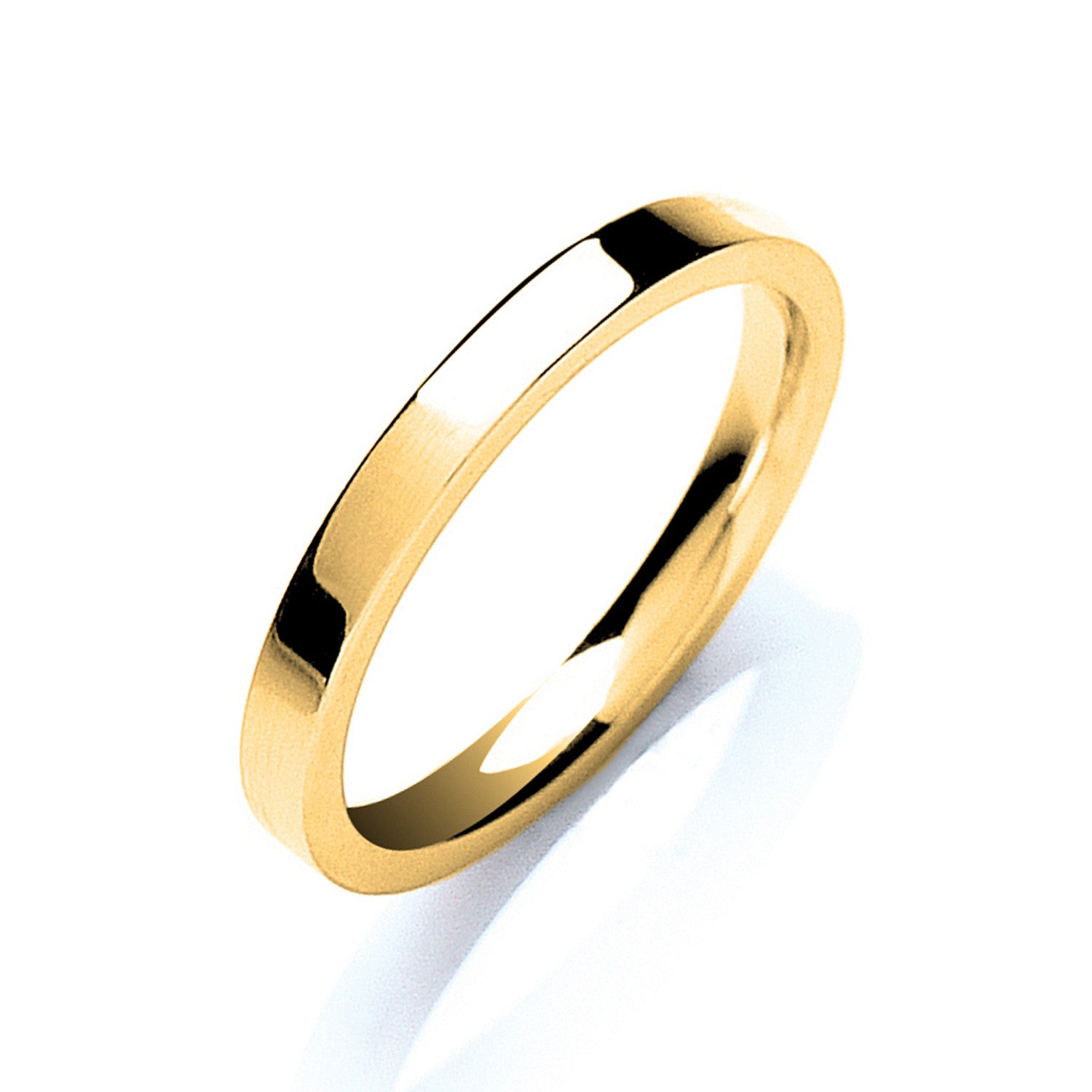 2.5mm Flat Court Wedding Band - 9ct Gold