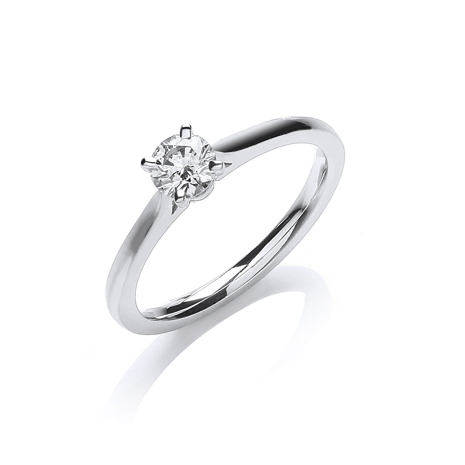 18ct White Gold 0.30ct Certificated Solitaire Ring - 18ct Gold