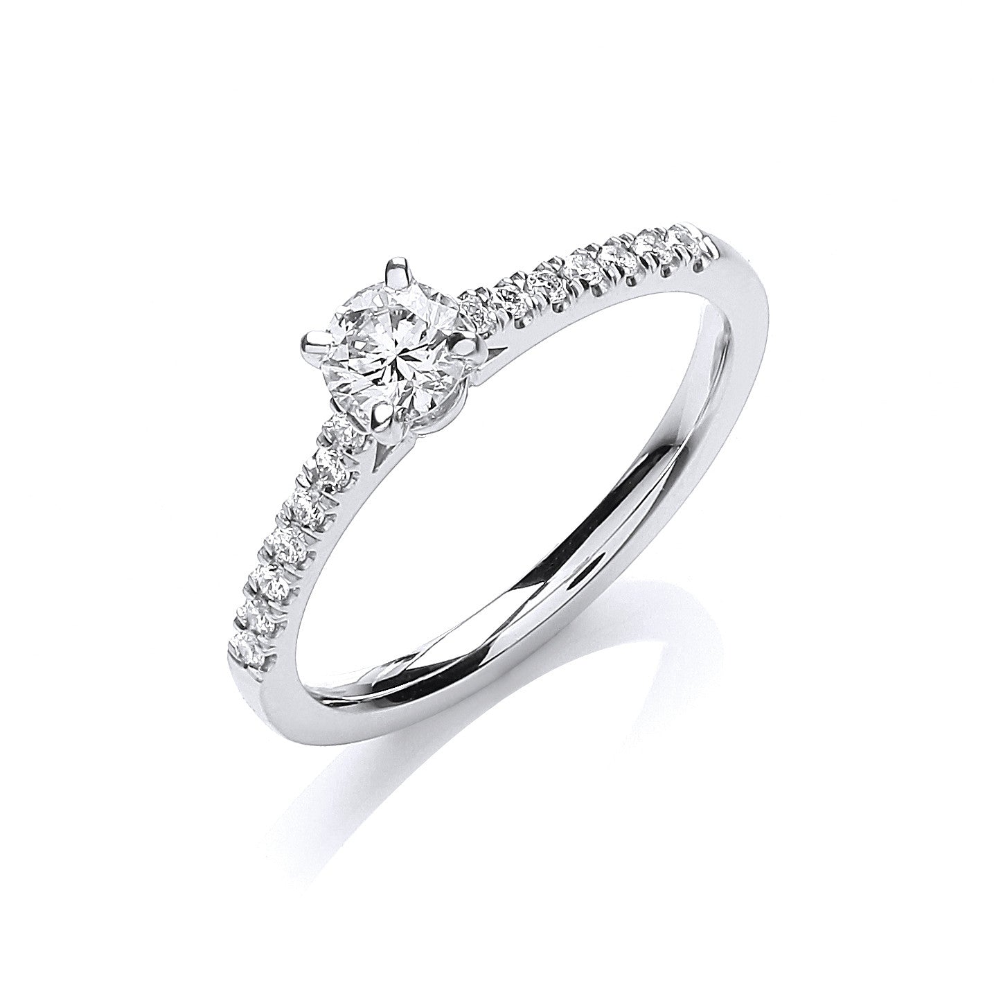 18ct White Gold 0.45ctw Certificated Solitaire Ring - 18ct Gold