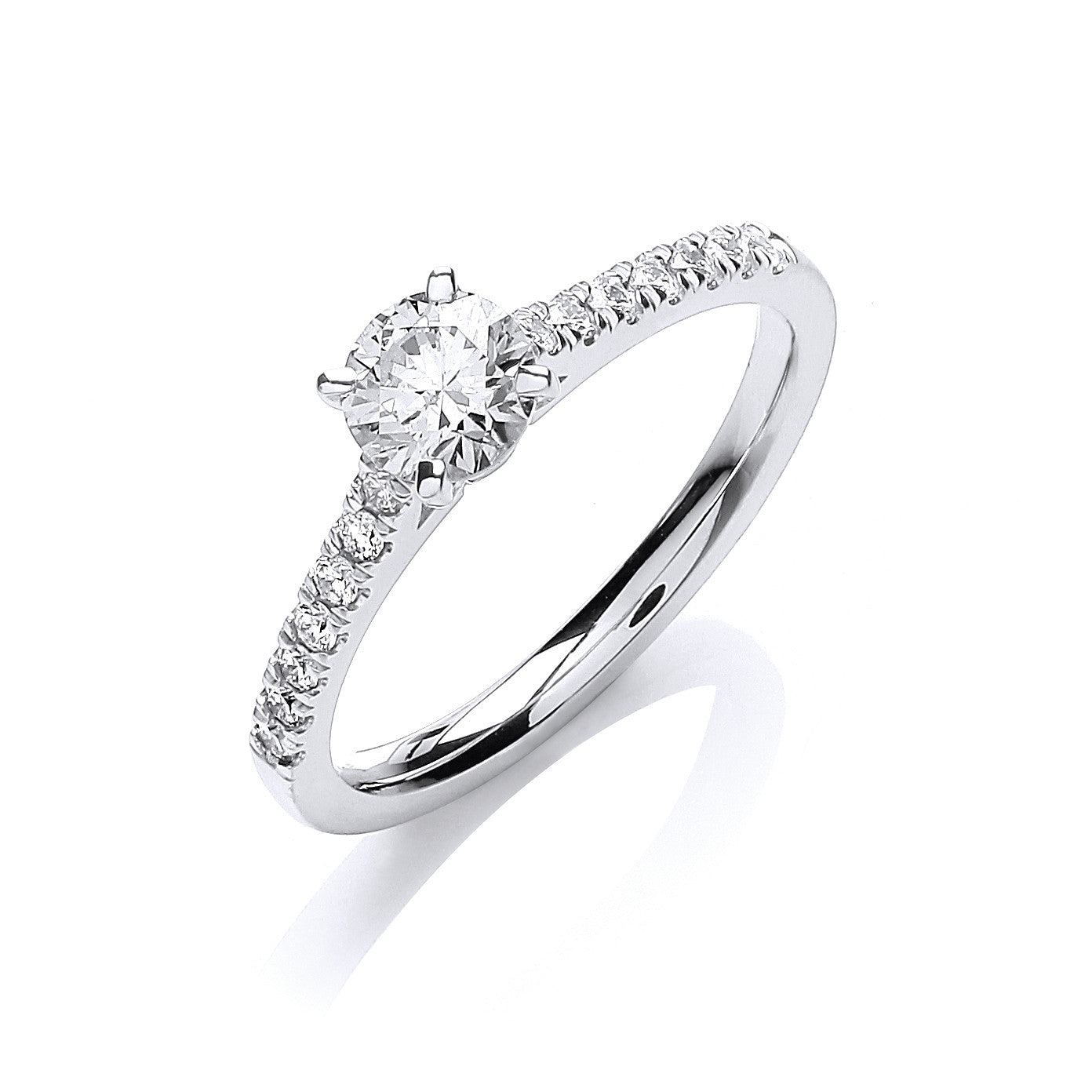 18ct White Gold 0.70ctw Certificated Engagement Ring - 18ct Gold