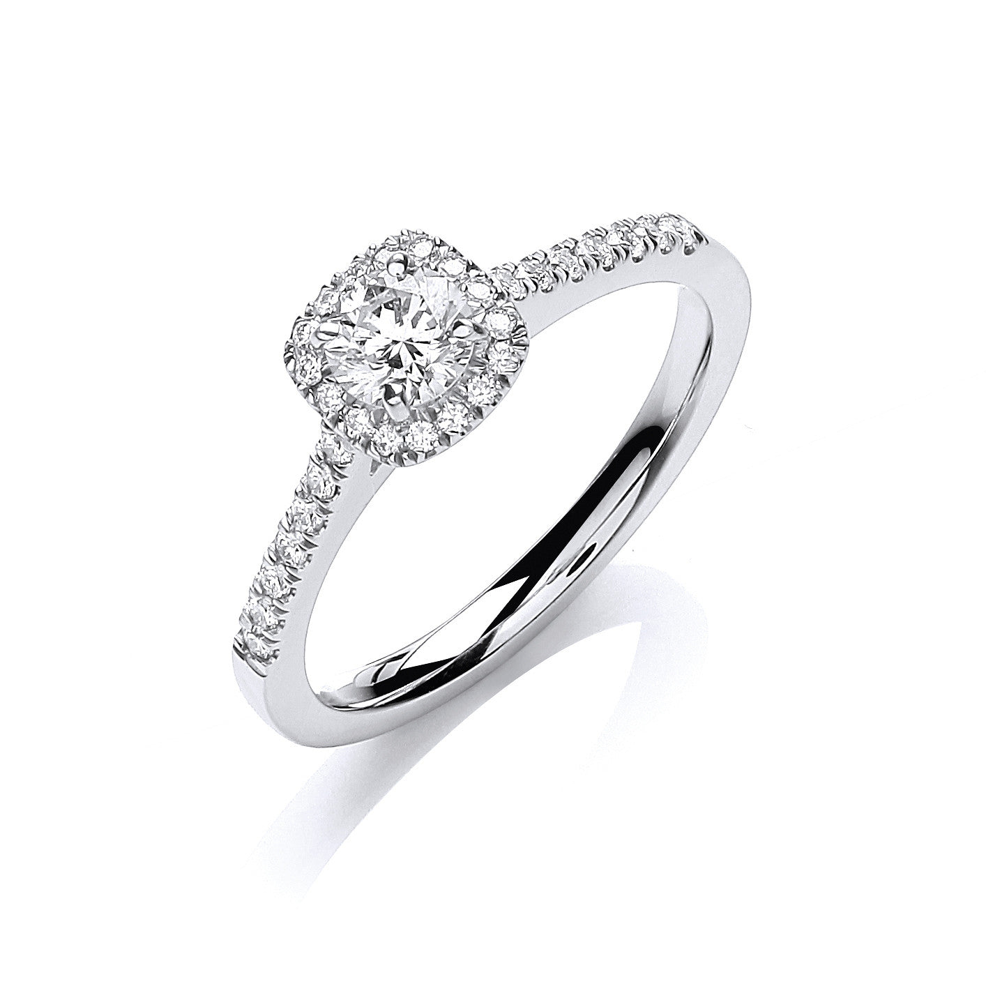 18ct White Gold 0.50ctw Certificated Engagement Ring - 18ct Gold
