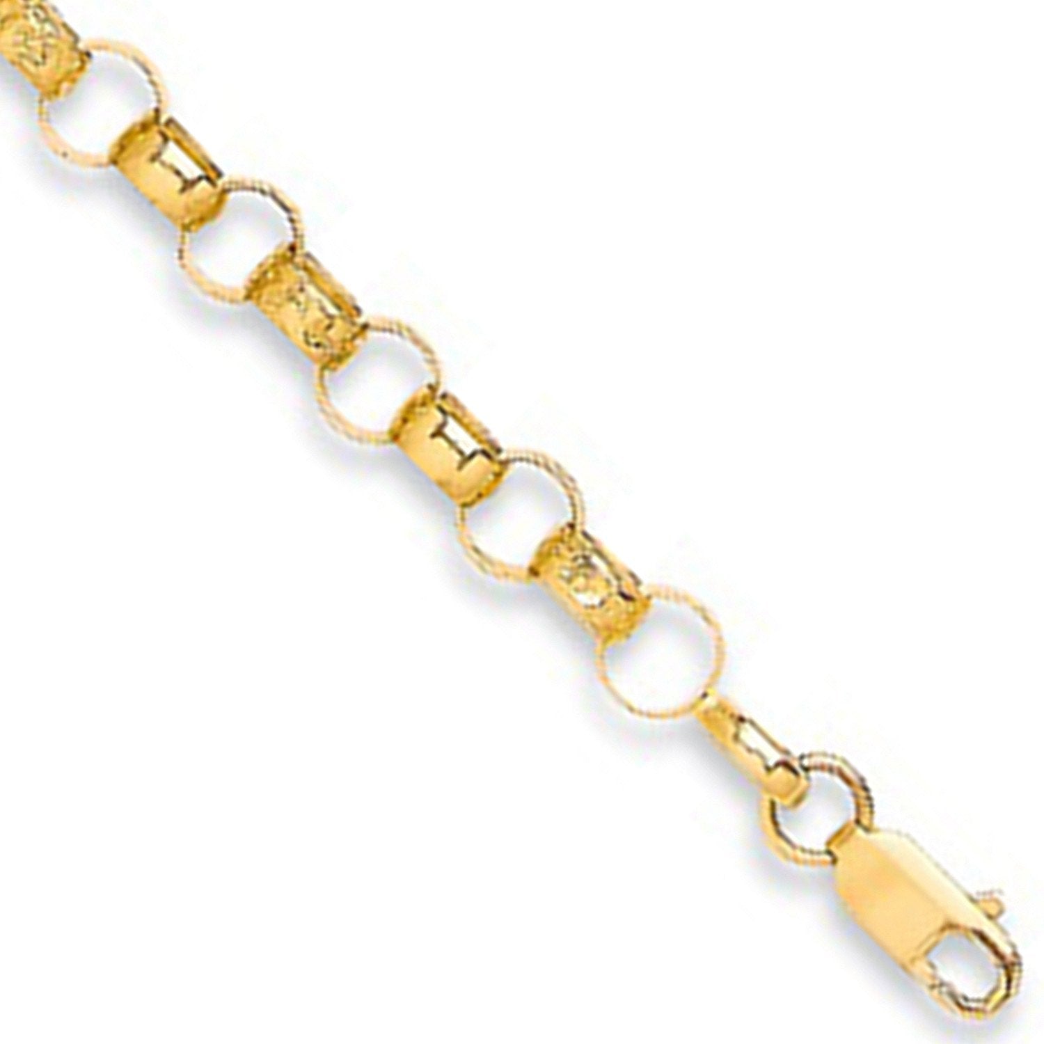 Y/G Plain & Engraved 7.3mm Round Belcher Chain