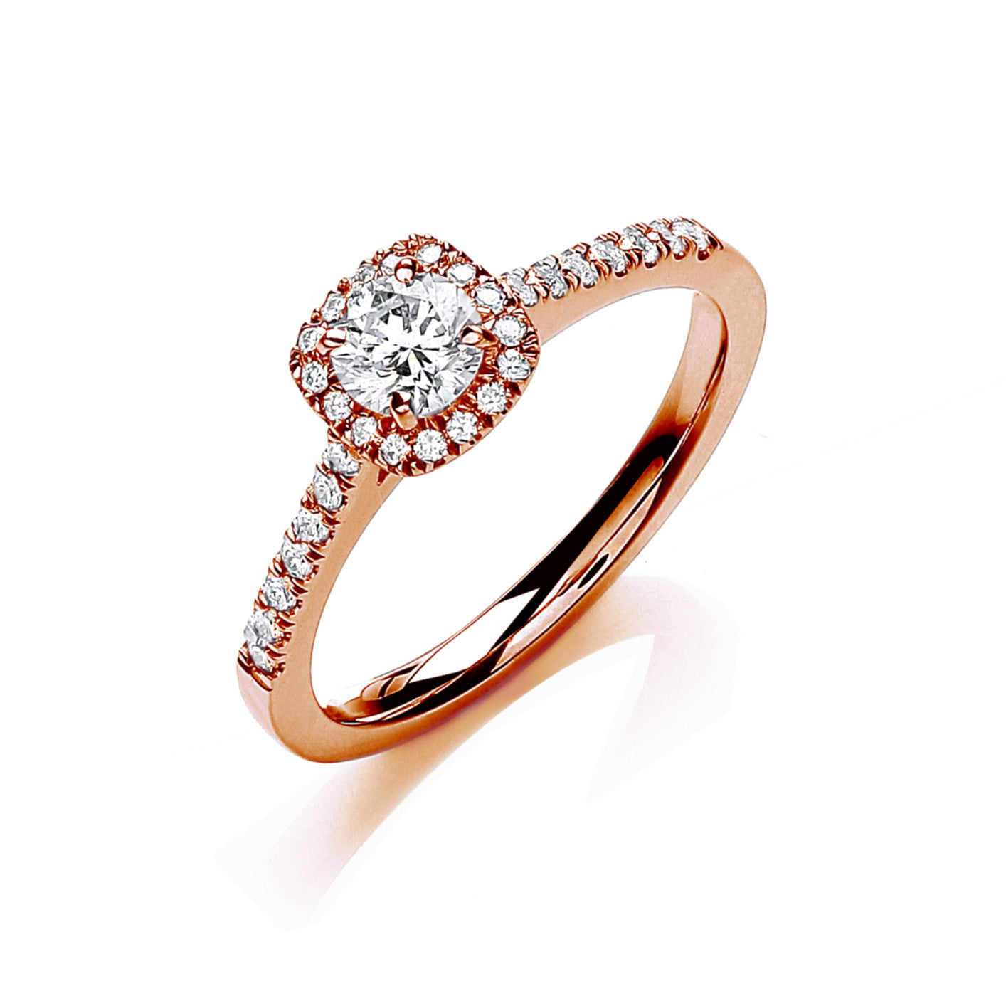 18ct Rose Gold 0.50ctw Certificated Engagement Ring - 18ct Gold