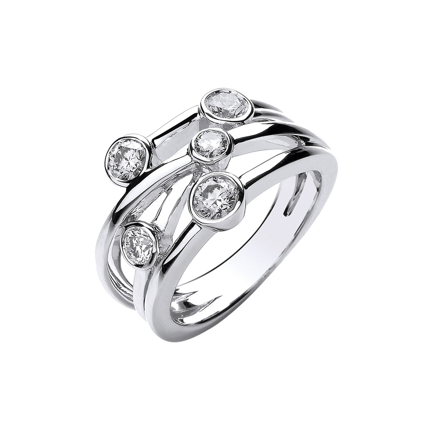 18ct White Gold 0.75ct GH-SI Diamond Dress Ring - 18ct Gold