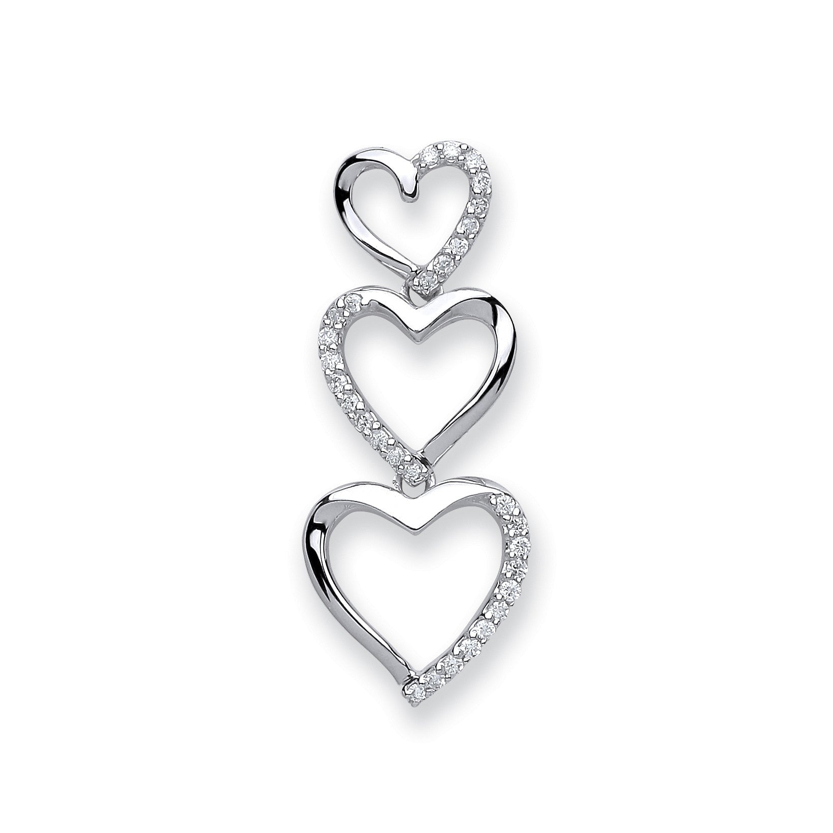 9ct White Gold 0.15ct Diamond Heart Pendant - 9ct Gold