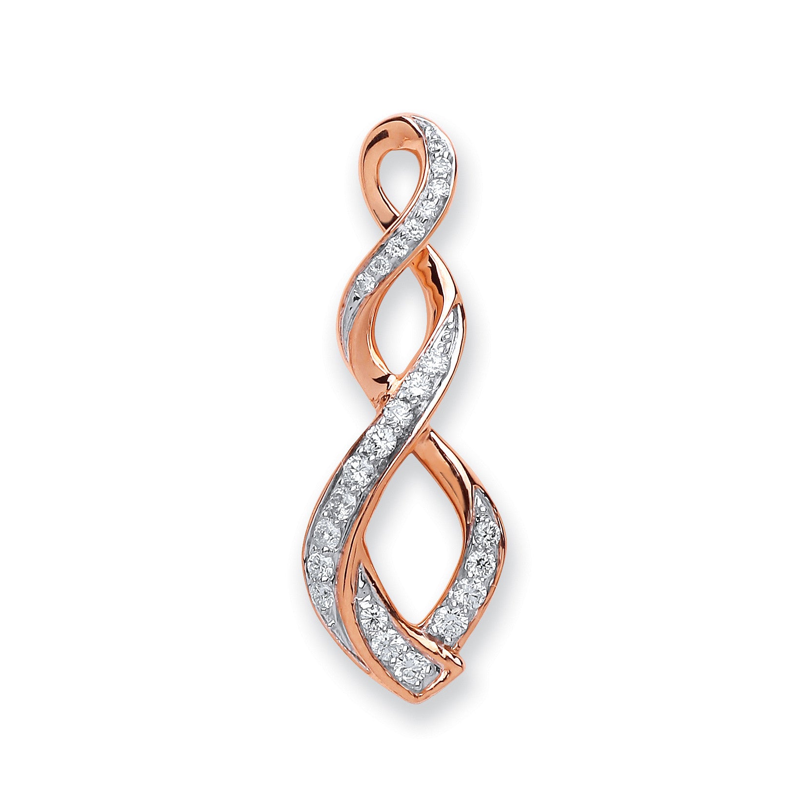 18ct Rose Gold 0.35ct Diamond Pendant - 18ct Gold